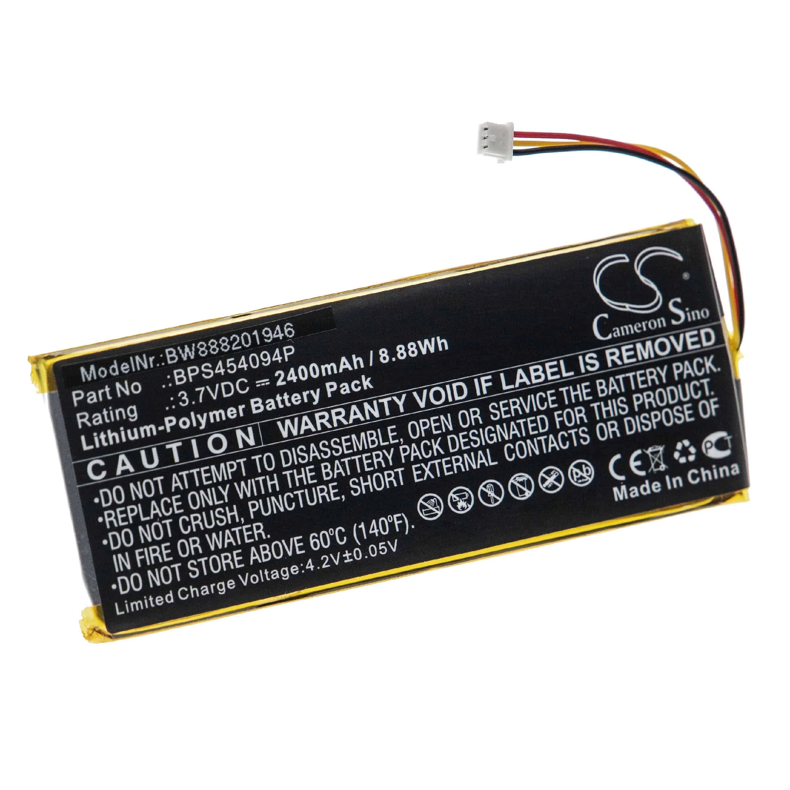 Batterie remplace Geneva BPS454094P radio - 2400mAh 3,7V Li-polymère