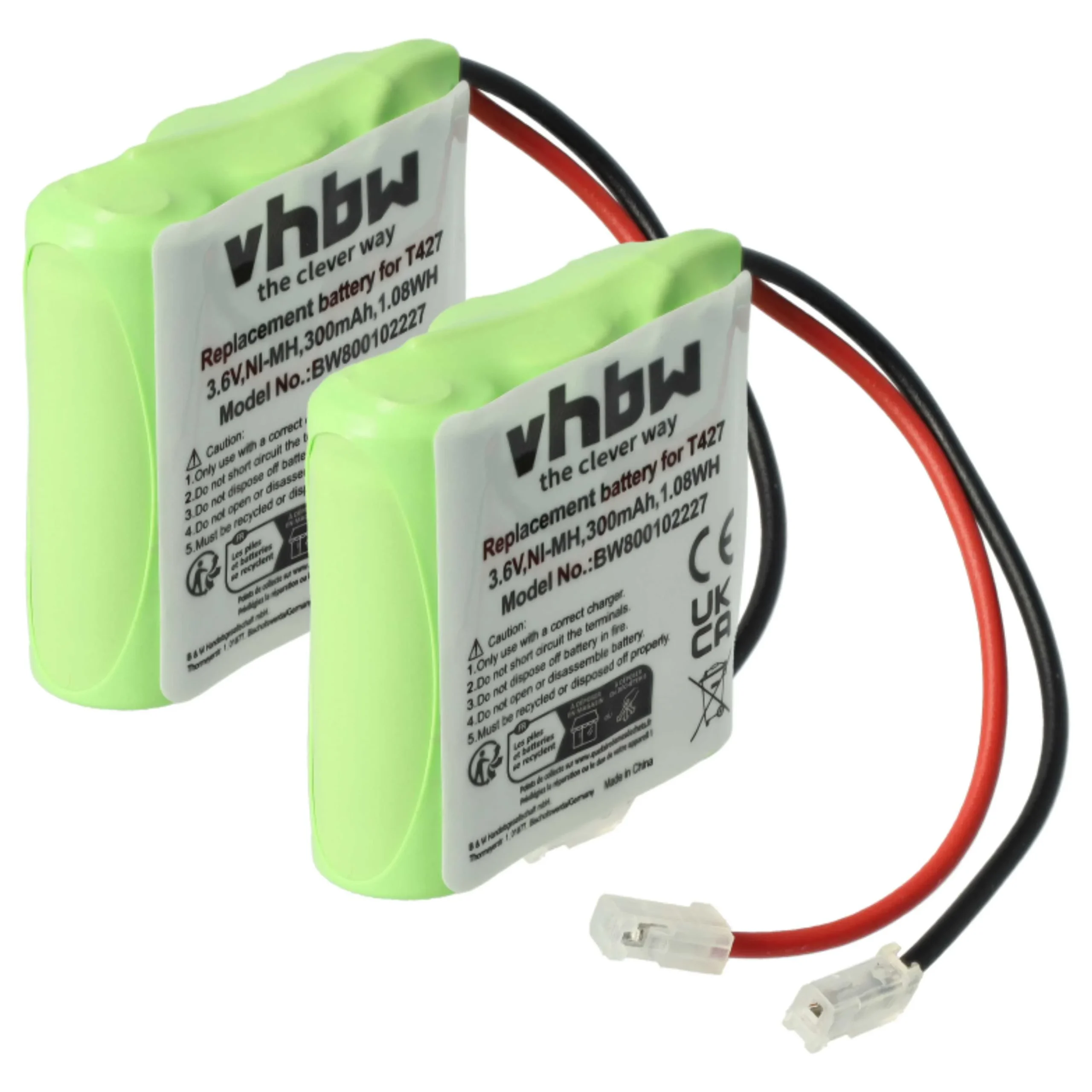 2x Batteries remplace 30AAAM3BMX, T427 pour téléphone Commodore - 300mAh 3,6V NiMH