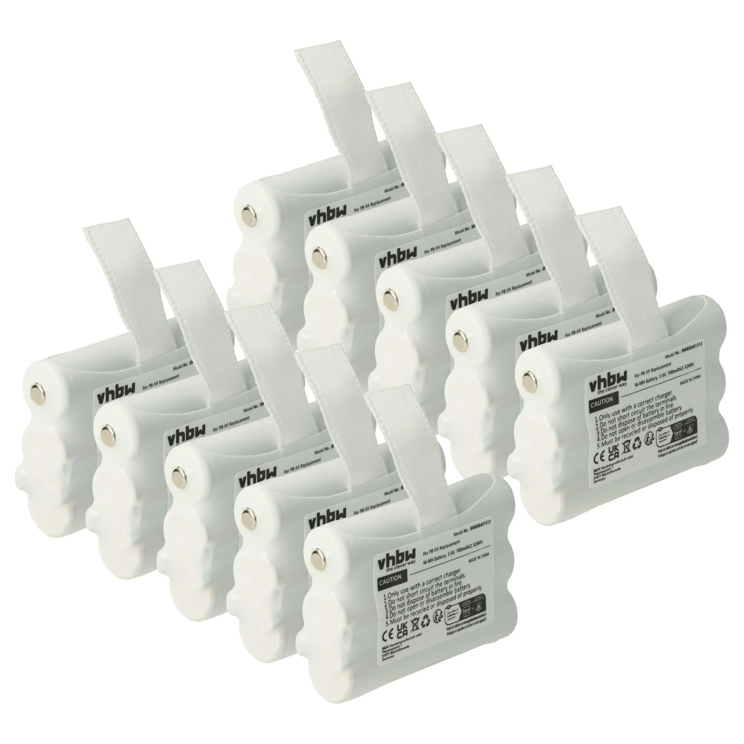 10x Batteries remplace Midland PB-X6 pour radio talkie-walkie Midland- 700mAh 3,6V NiMH