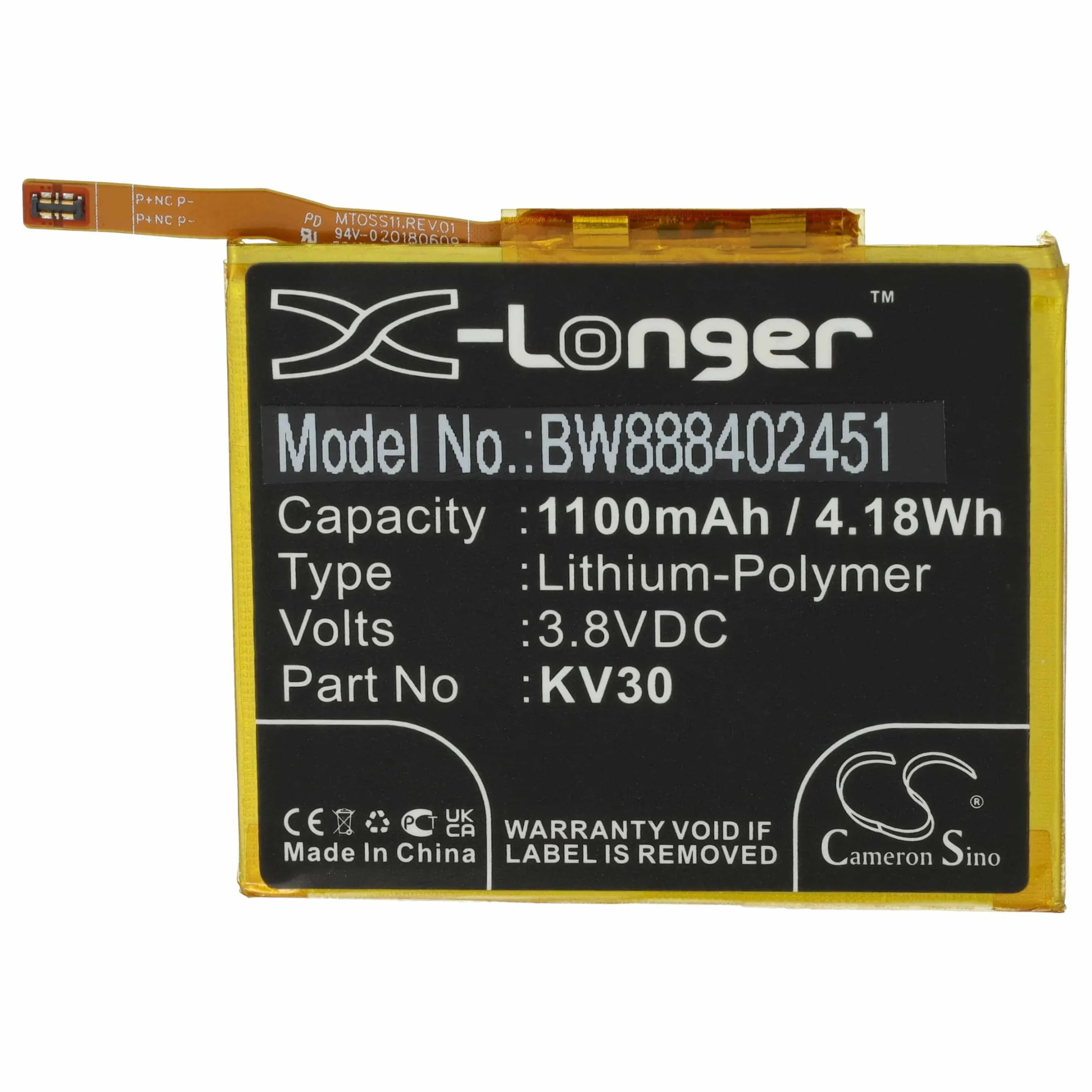 Batterie remplace Motorola KV30, SB18C40007 téléphone portable Motorola - 1100mAh 3,8V Li-polymère