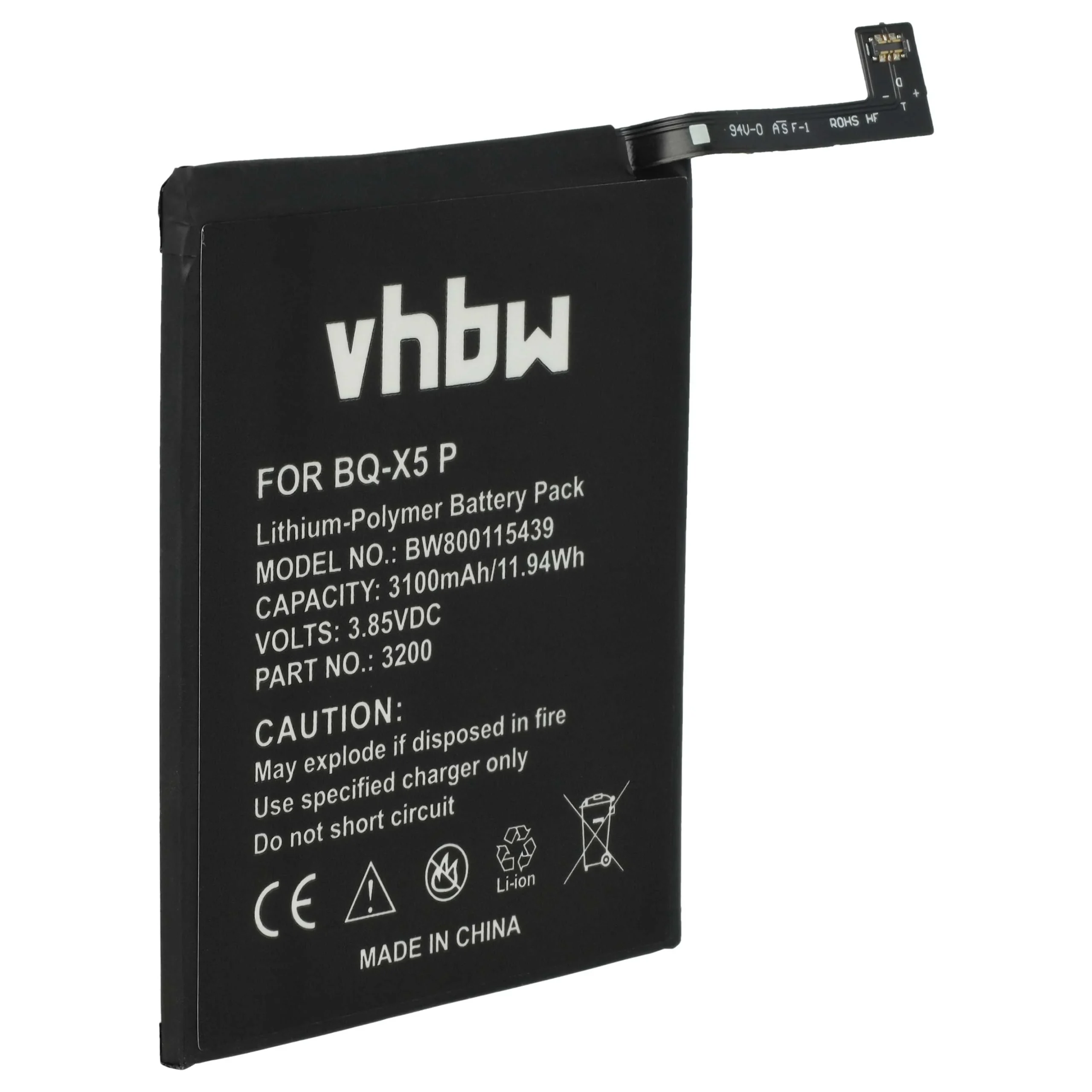 Batterie remplace BQ 3200 téléphone portable BQ - 3100mAh 3,85V Li-polymère