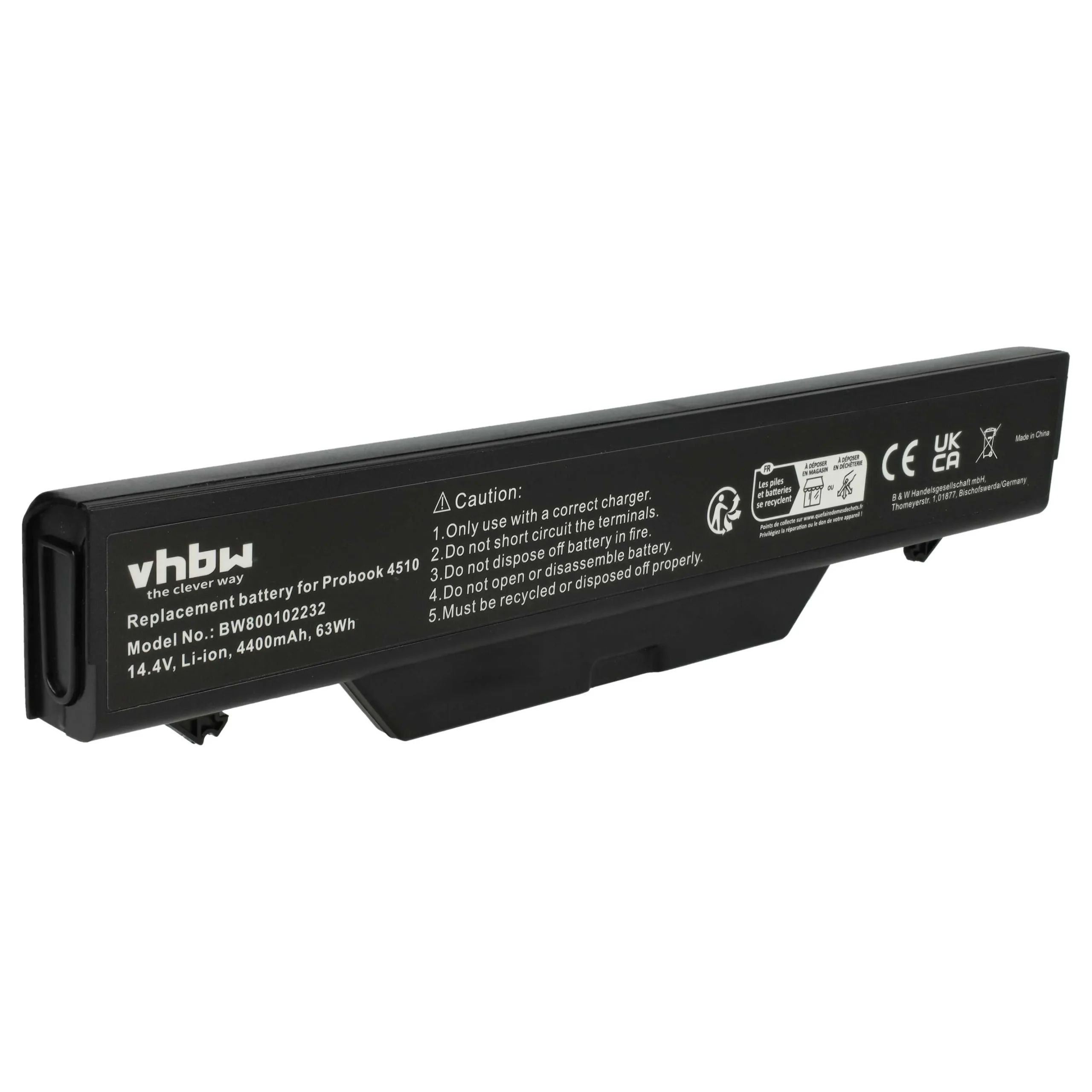 Batterie remplace HP 513130-321, 535808-001 pour ordinateur portable HP- 4400mAh 14,4V Li-ion, noir