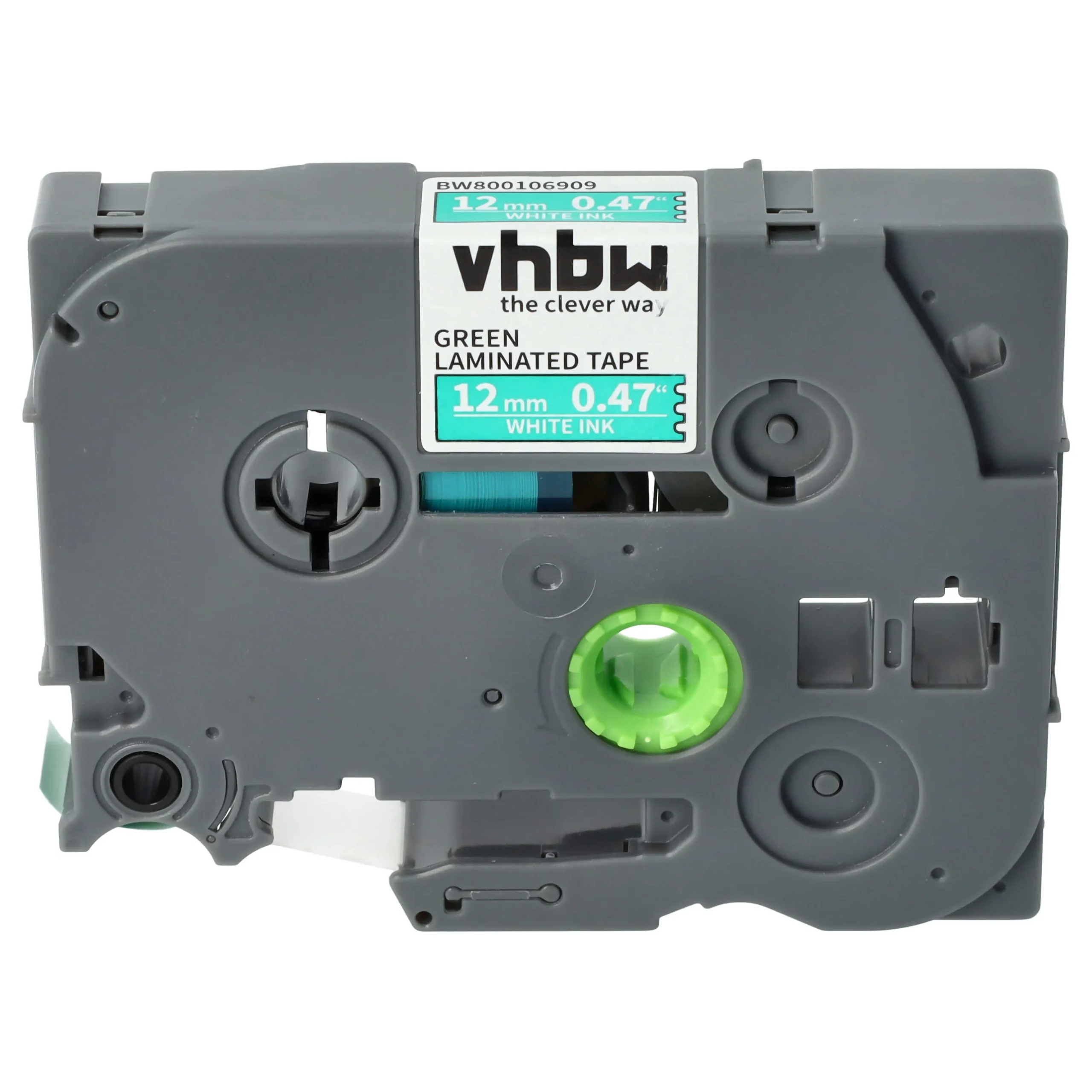 Cassette à ruban remplace Brother TZ-735, TZE-735 - 12mm lettrage Blanc ruban Vert, plastique