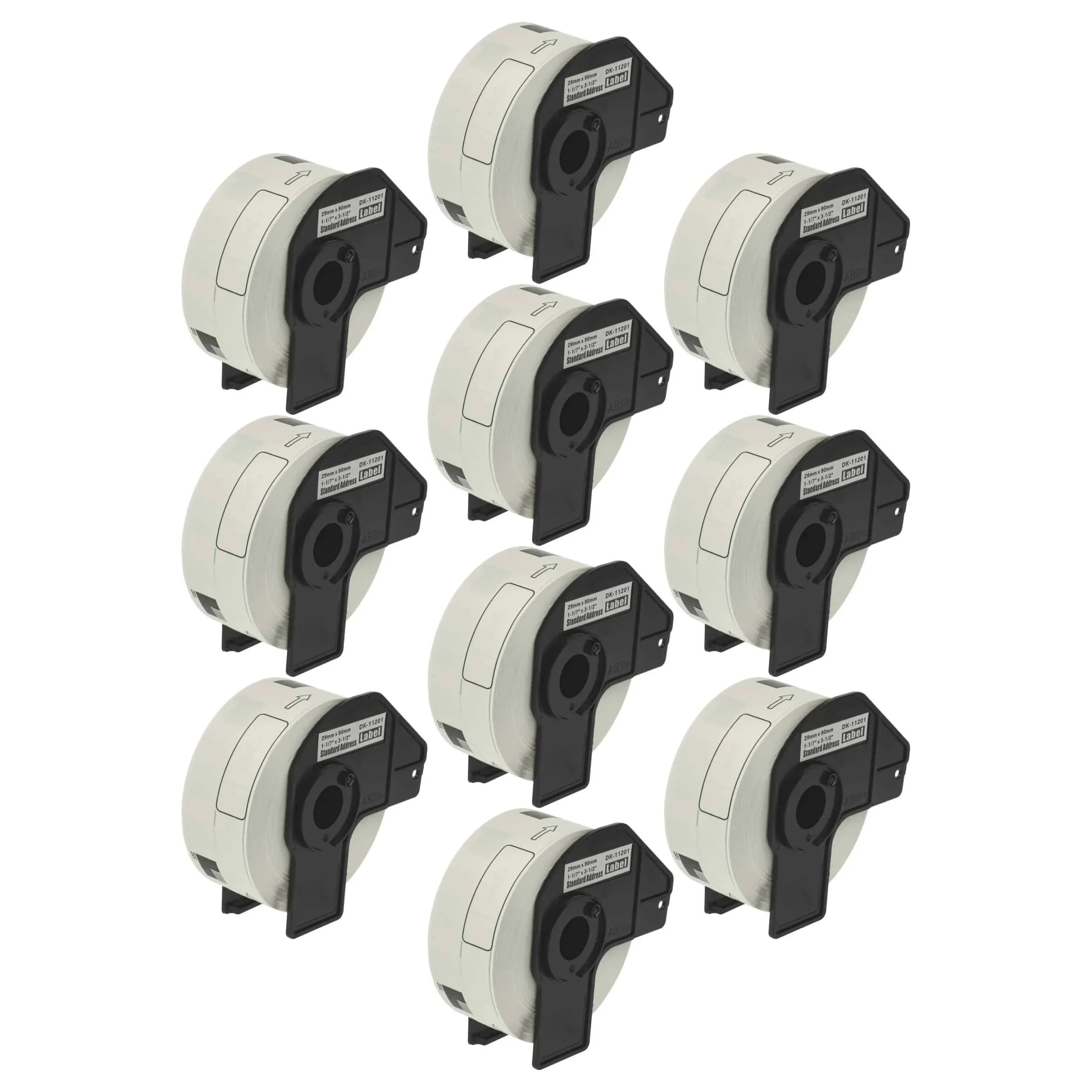 10x Étiquette remplacent Brother DK-11201 pour imprimante étiqueteuse - premium 29mm x 90mm + support