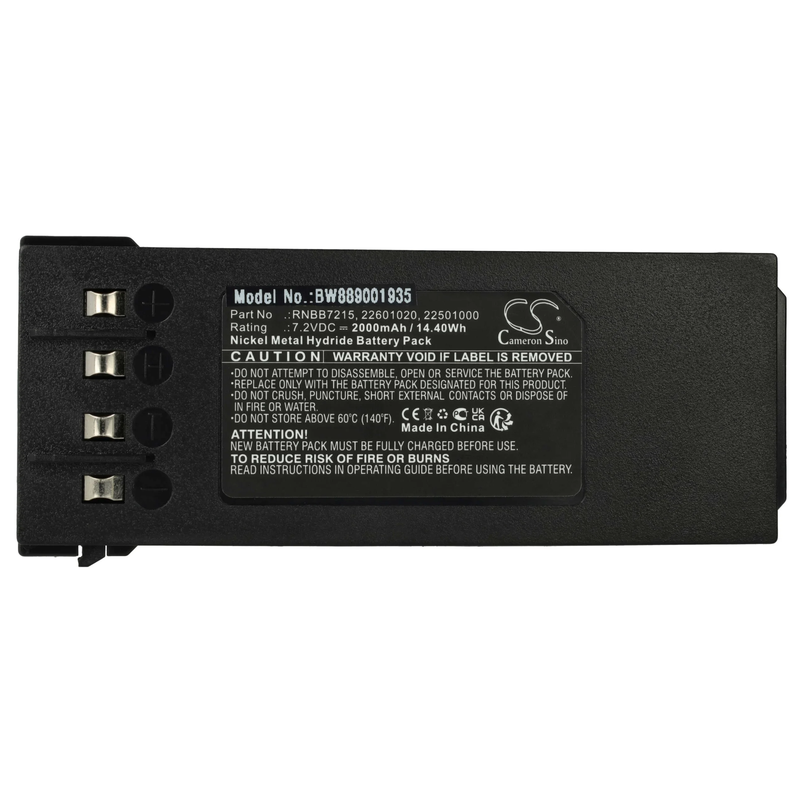 Batterie remplace Hiab 2250201, 2254100, 2.250.2011, 2.250.1000, 2.250.2010, 22501000 - 2000mAh 7,2V NiMH