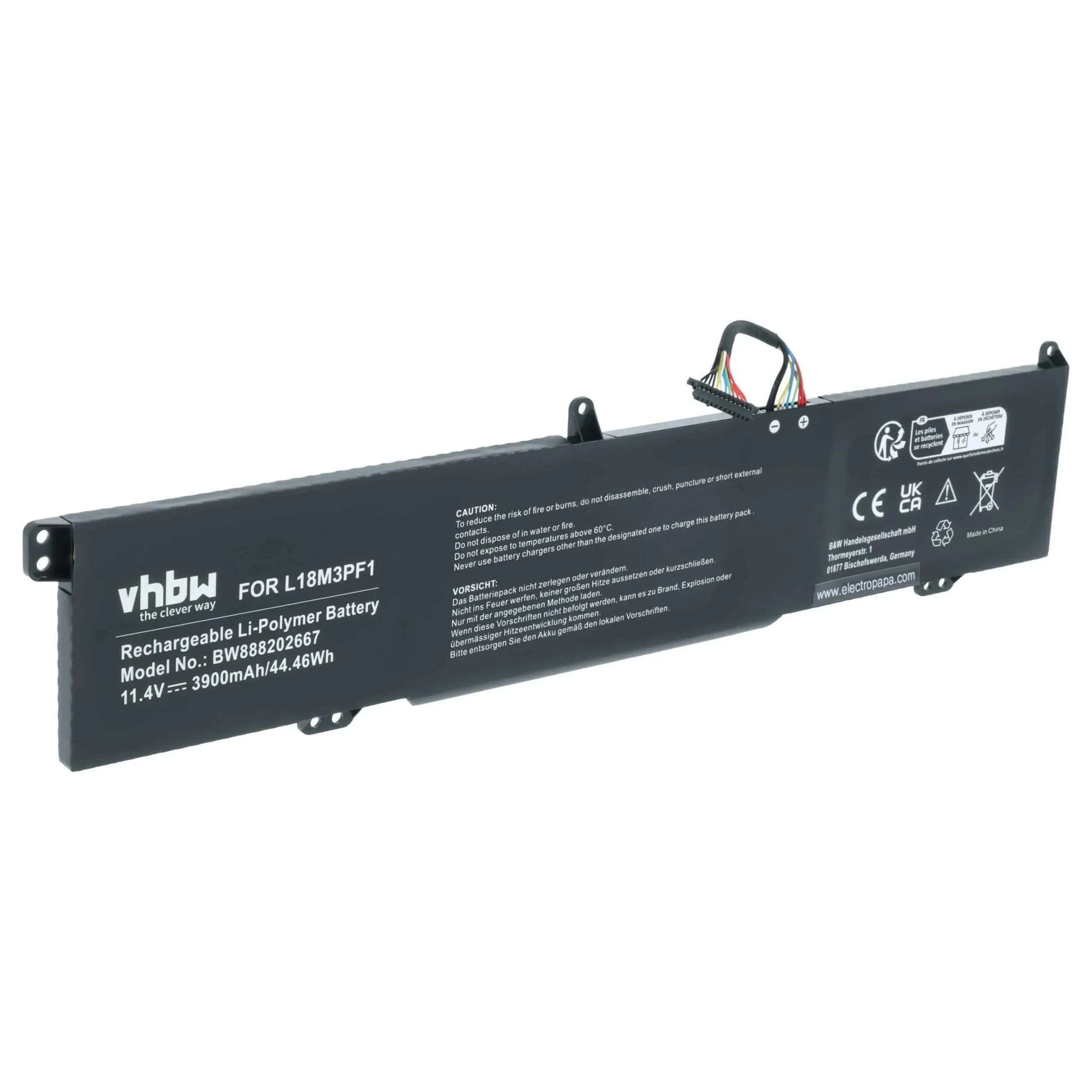 Batterie remplace Lenovo 5B10T04975, 5B10T04976 pour ordinateur portable Lenovo- 3900mAh 11,4V Li-polymère