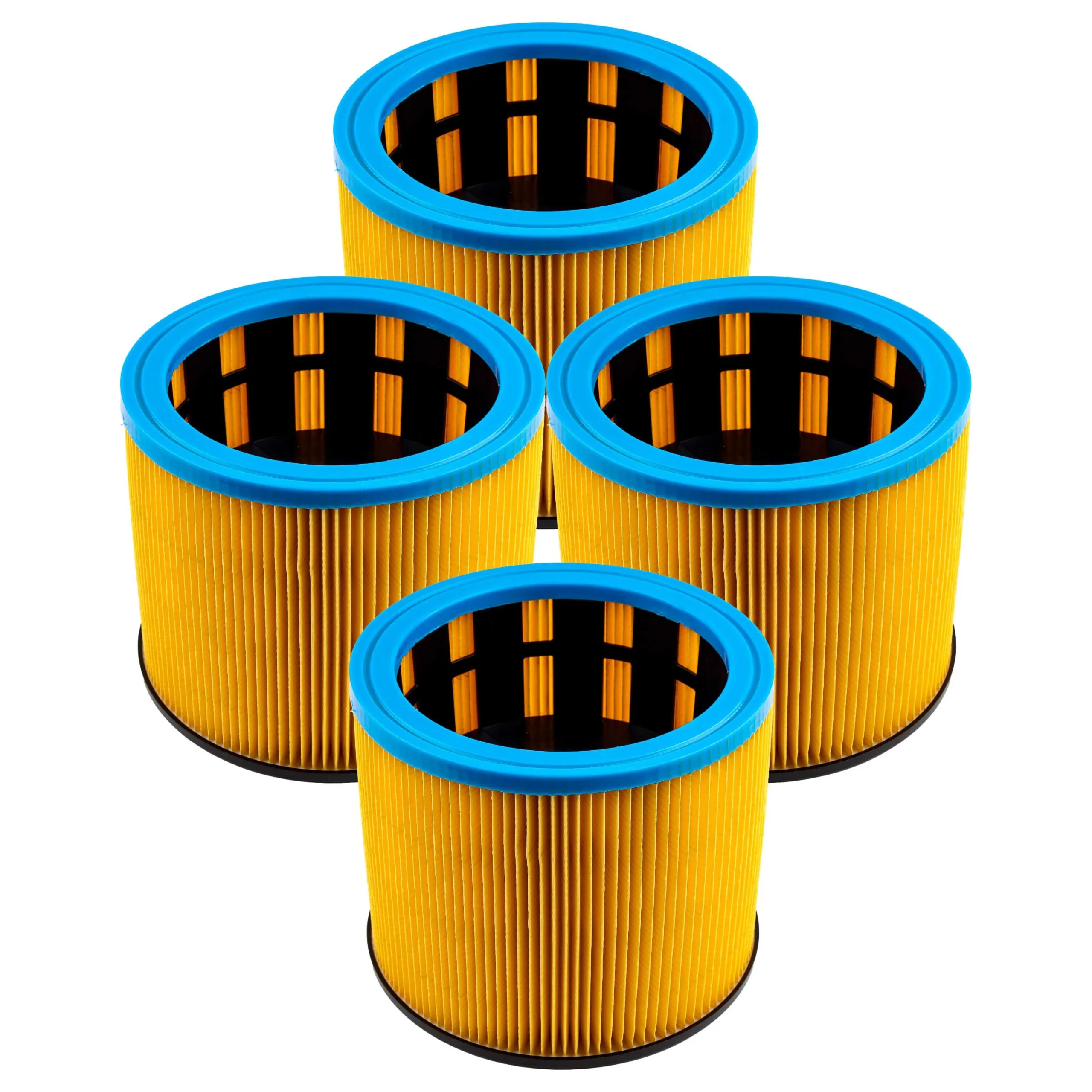 4x Filtre remplace Starmix 413471, FP 7200 pour aspirateur Starmix - Cartouche Filtre F8, bleu / jaune