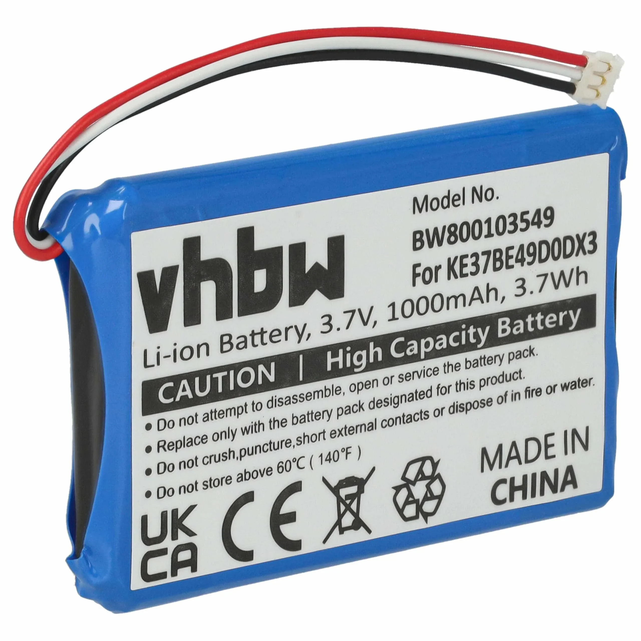 Batterie remplace Garmin AI32AI32FA14Y, KE37BE49D0DX3 pour navigation GPS Garmin - 1000mAh 3,7V Li-ion