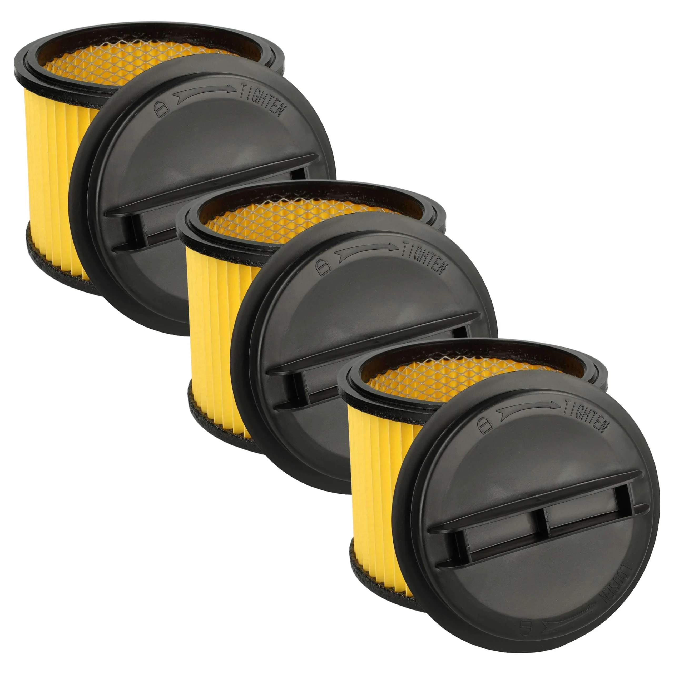 3x Filtre remplace Einhell 23.424.25, 23.421.75, 23.421.67 pour aspirateur Ozito - filtre plissé, noir / jaune