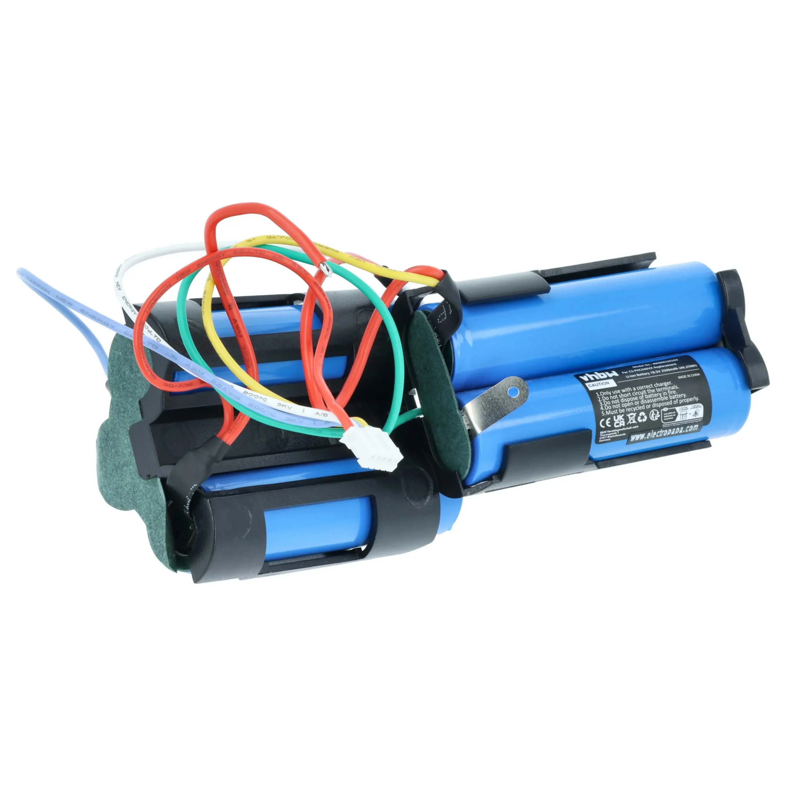 Batterie remplace Philips 5ICR19/65 pour aspirateur Philips - 2500mAh 18,5V Li-ion