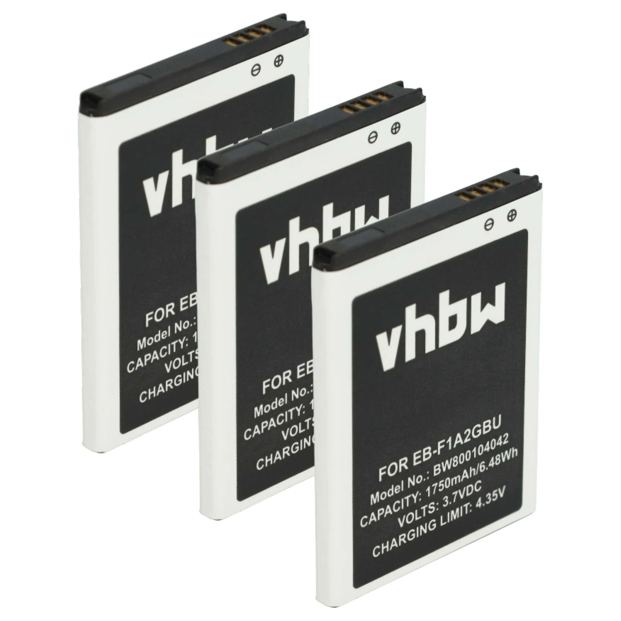 Batterie (3 pcs.) remplace Samsung EB-F1A2, EB-F1A2GBU téléphone portable Samsung - 1750mAh 3,7V Li-ion