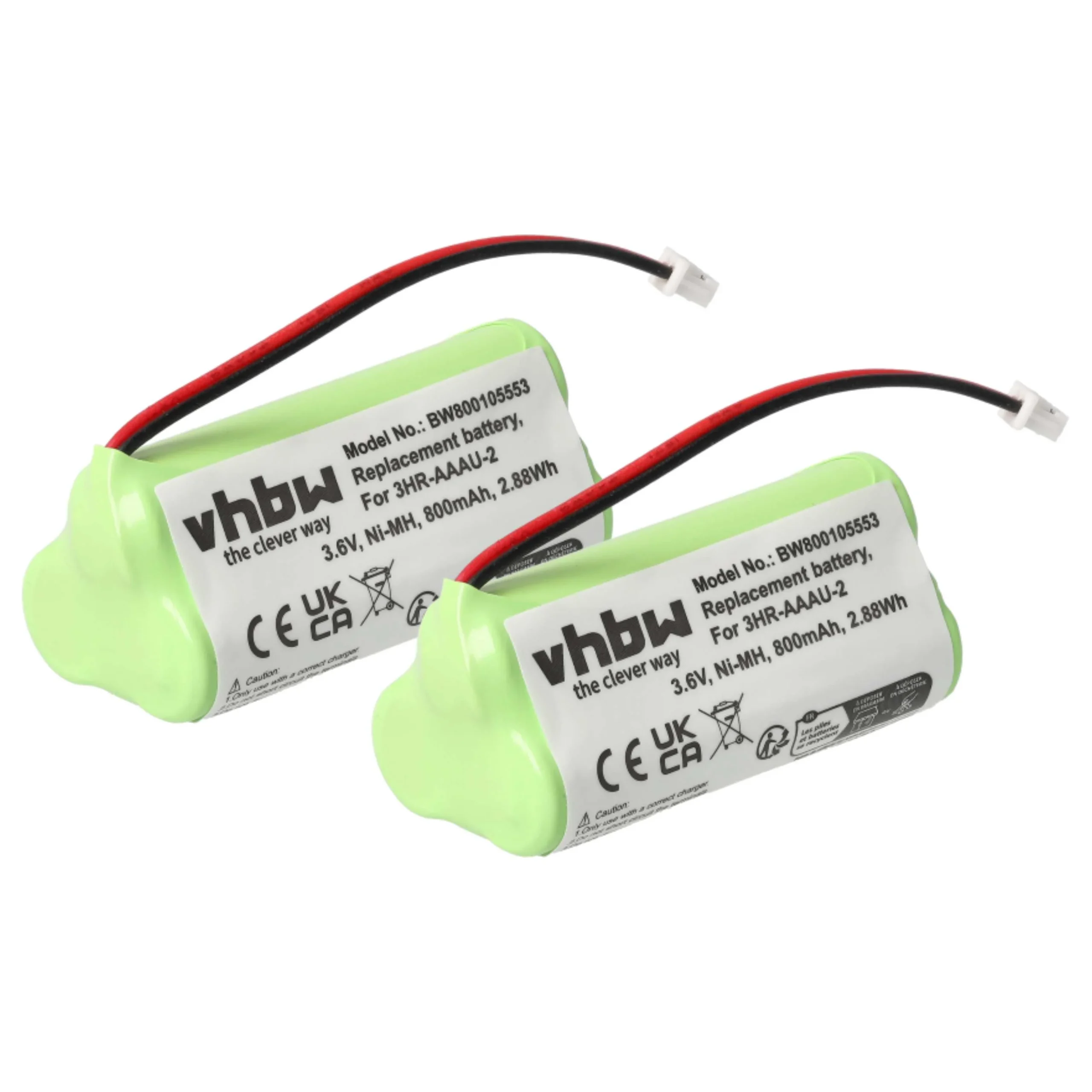 2x Batteries remplace Bang & Olufsen 3HR-AAAU-2 pour téléphone Bang & Olufsen - 700mAh 3,6V NiMH