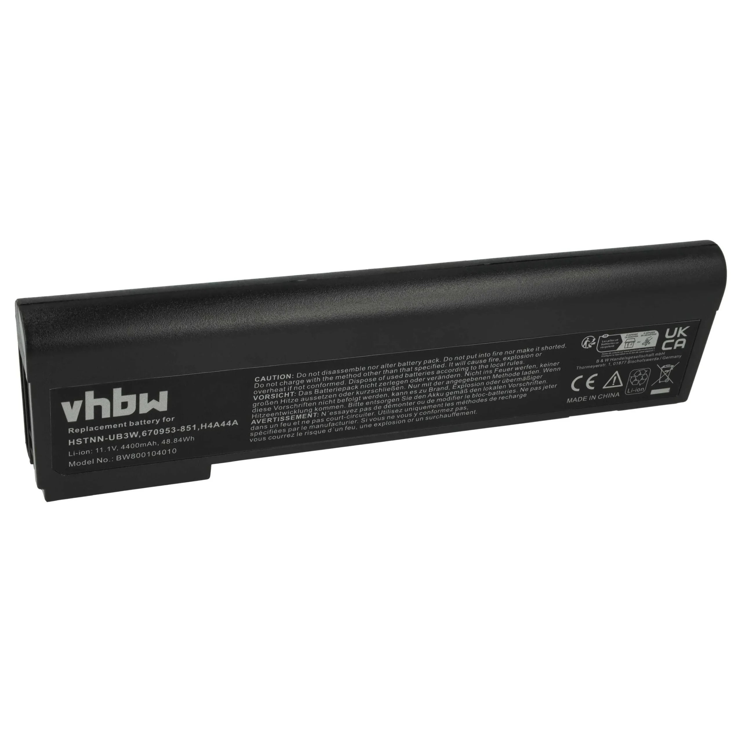 Batterie remplace HP 670953-341, 670953-851 pour ordinateur portable HP- 4400mAh 11,1V Li-ion, noir