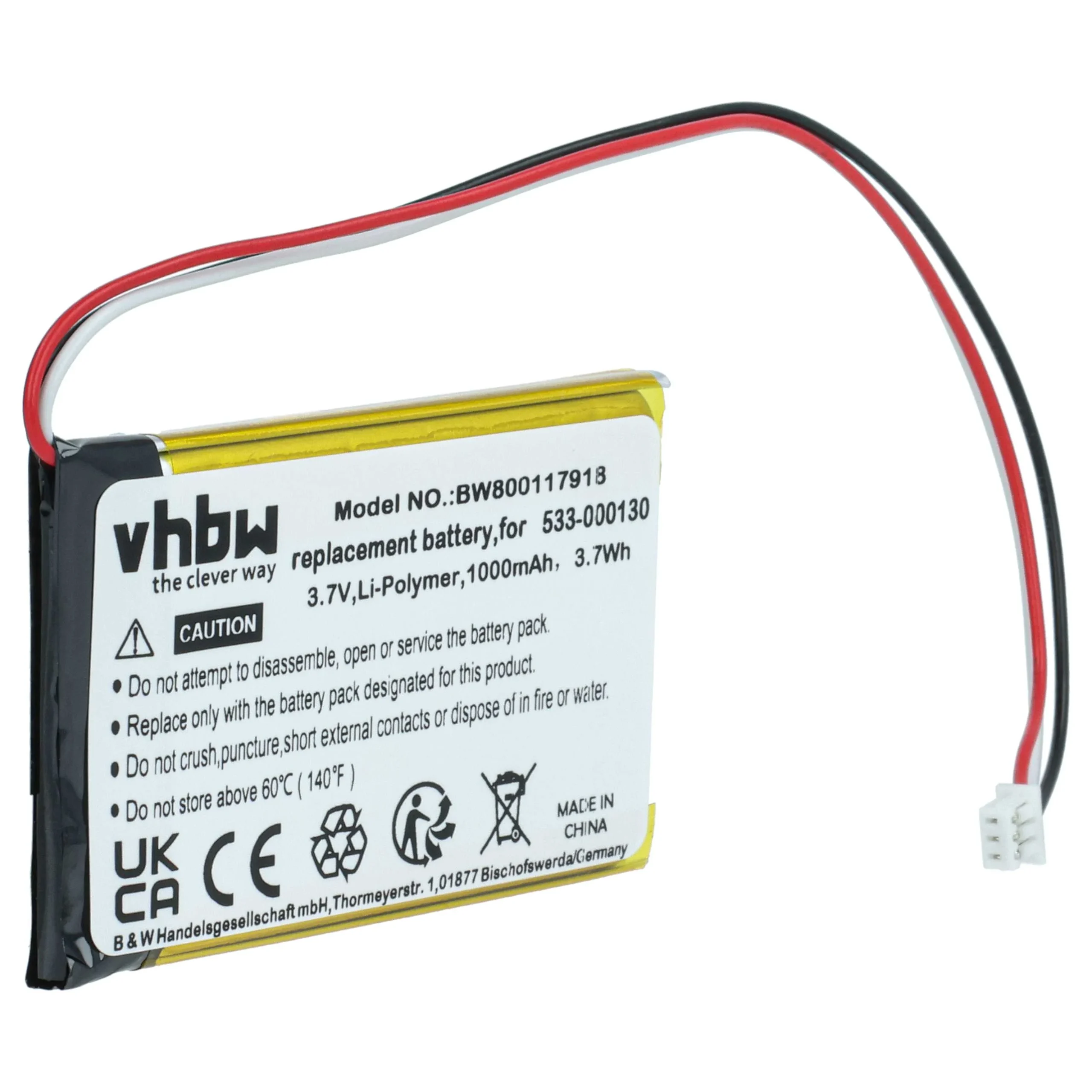 Batterie remplace Logitech 533-000130 souris sans-fil - 1000mAh 3,7V Li-polymère