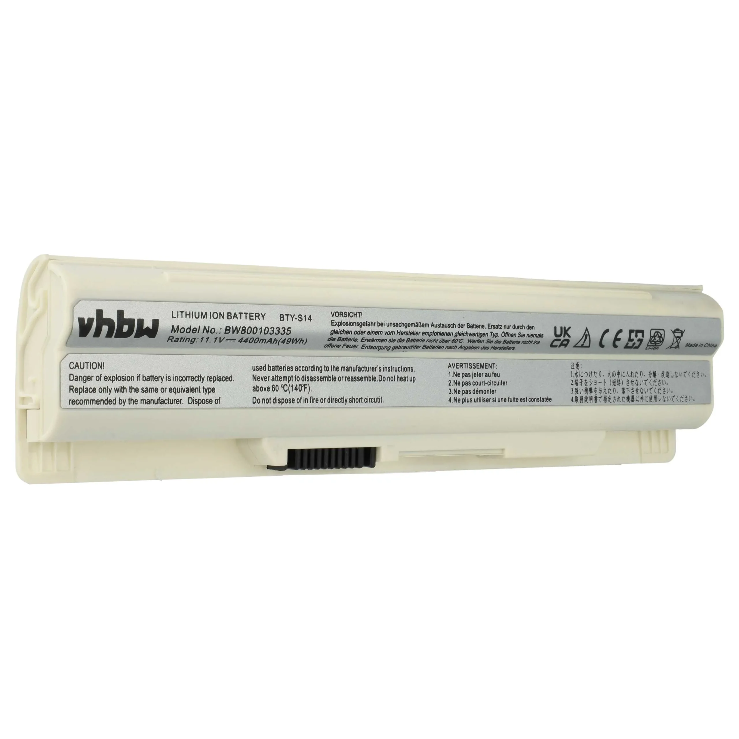 Batterie remplace Medion 40029231, 40029150 pour ordinateur portable MSI- 4400mAh 11,1V Li-ion, blanc