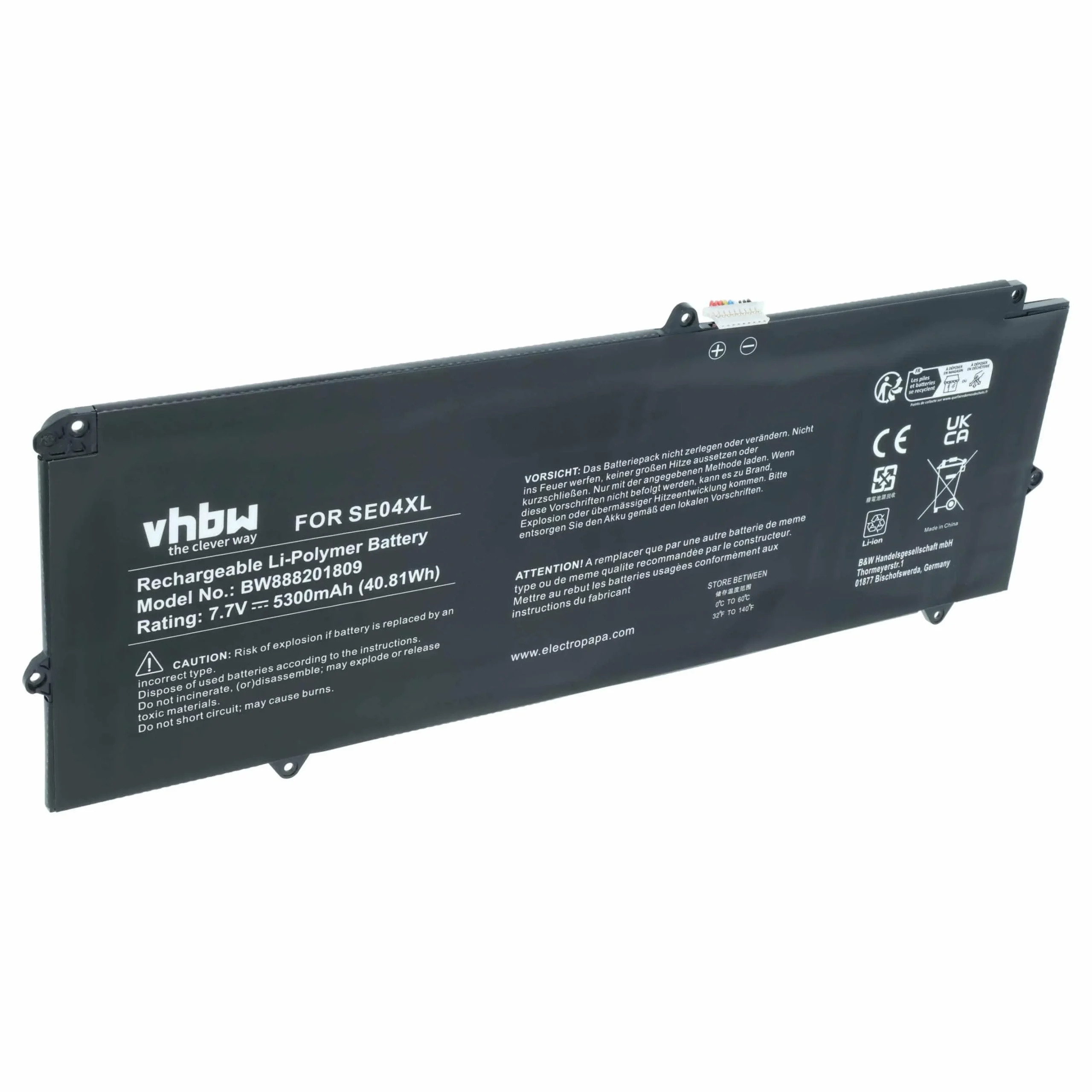Batterie remplace HP 860724-2B1, 860724-2C1, 860708-855 pour ordinateur portable HP- 5300mAh 7,7V Li-polymère