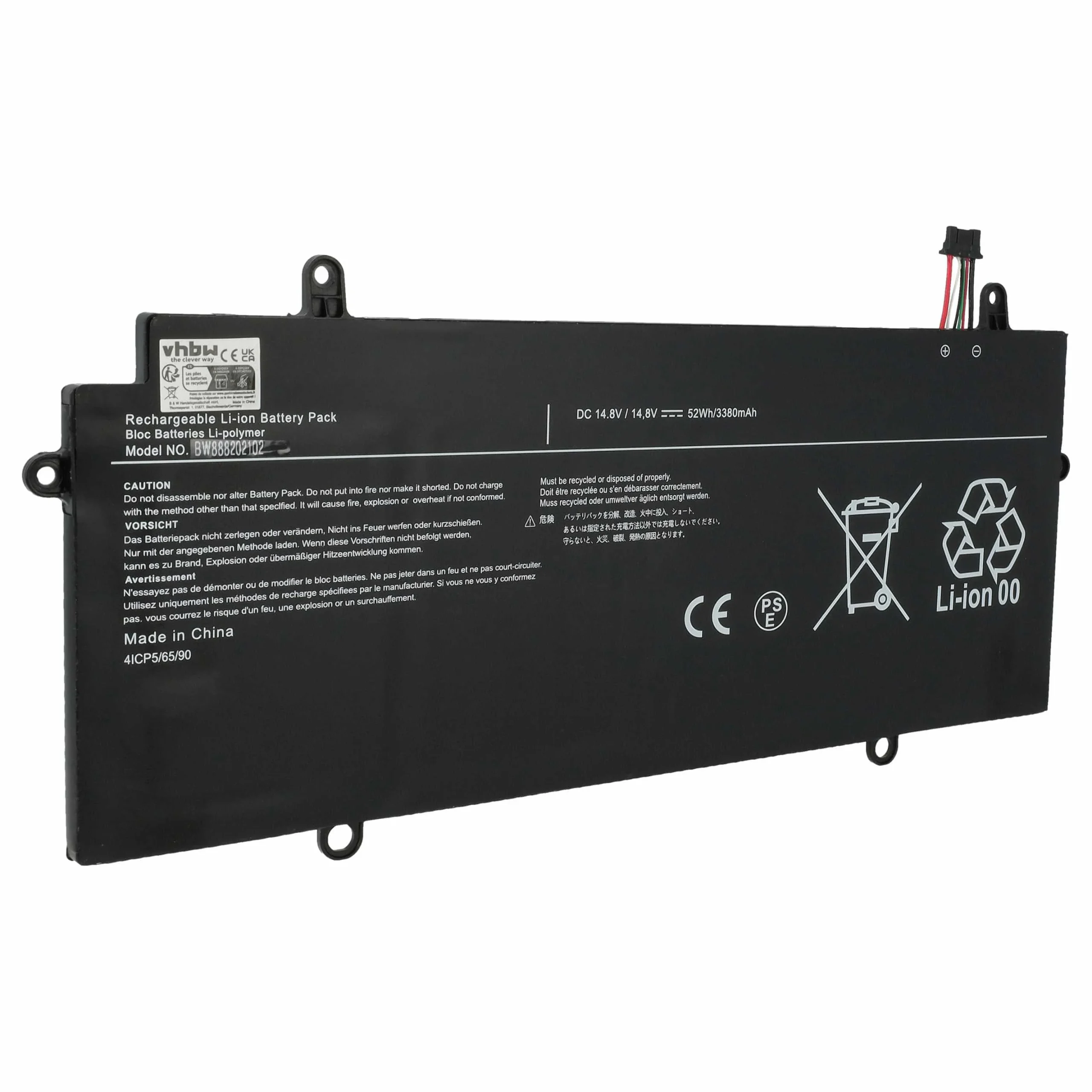 Batterie remplace Toshiba PA5136U-1BRS pour ordinateur portable Toshiba- 3350mAh 14,8V Li-polymère