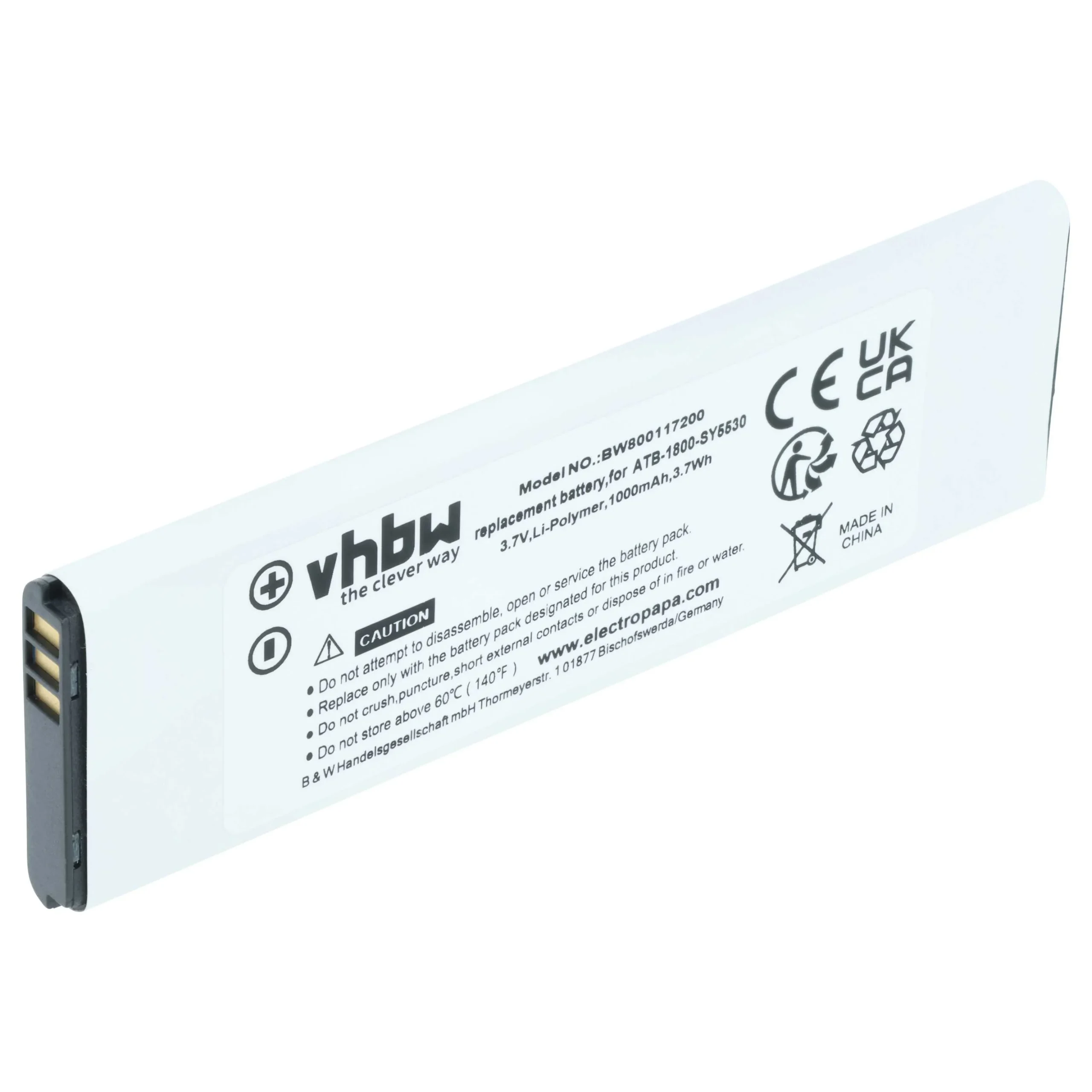 Batterie remplace RTI ATB-900-SY5531, ATB-1800-SY5530 pour télécommande RTI- 1000mAh 3,7V Li-polymère