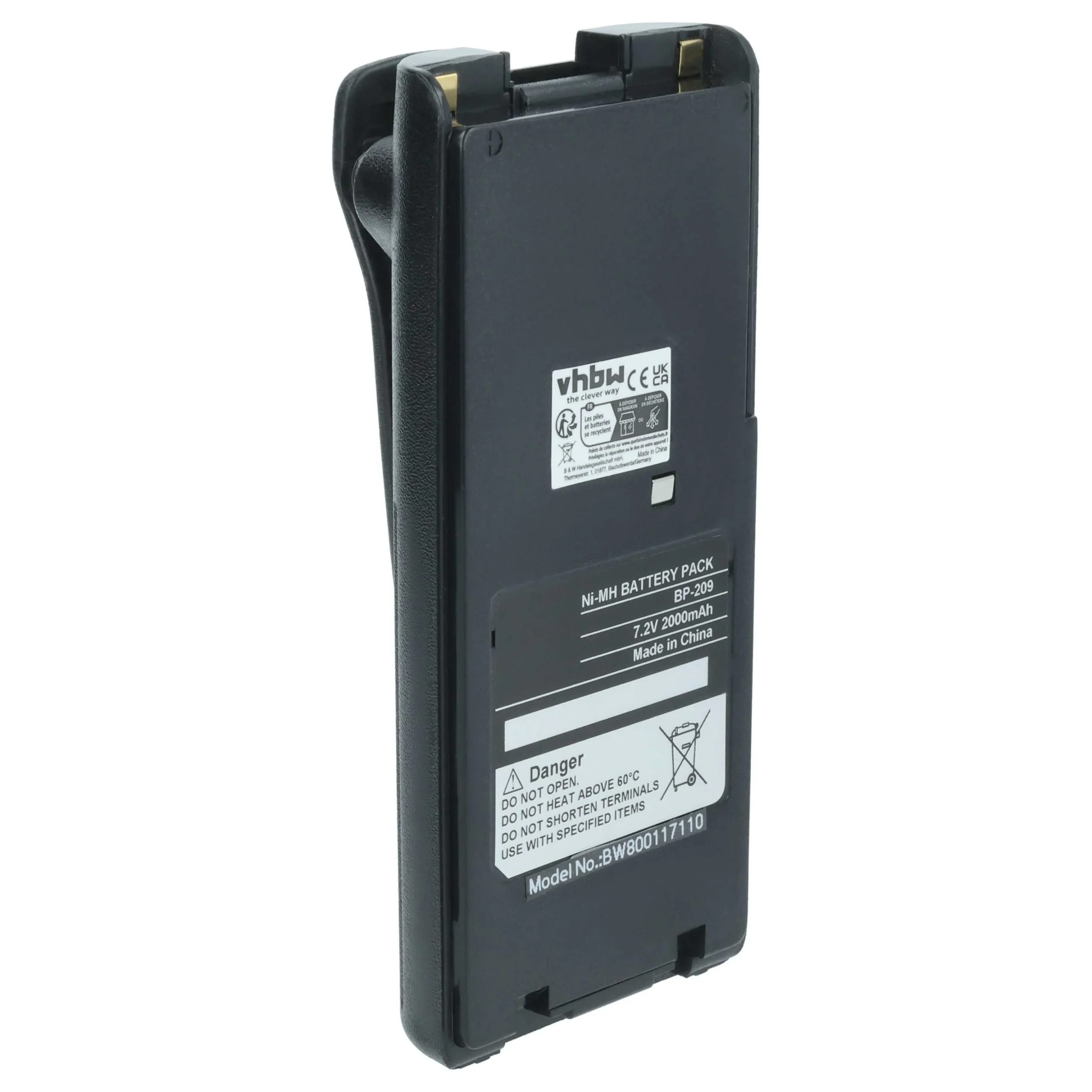 Batterie remplace Icom BP-210N, BP-210, BP-209N, BP-209 pour radio talkie-walkie Icom- 2000mAh 7,2V NiMH