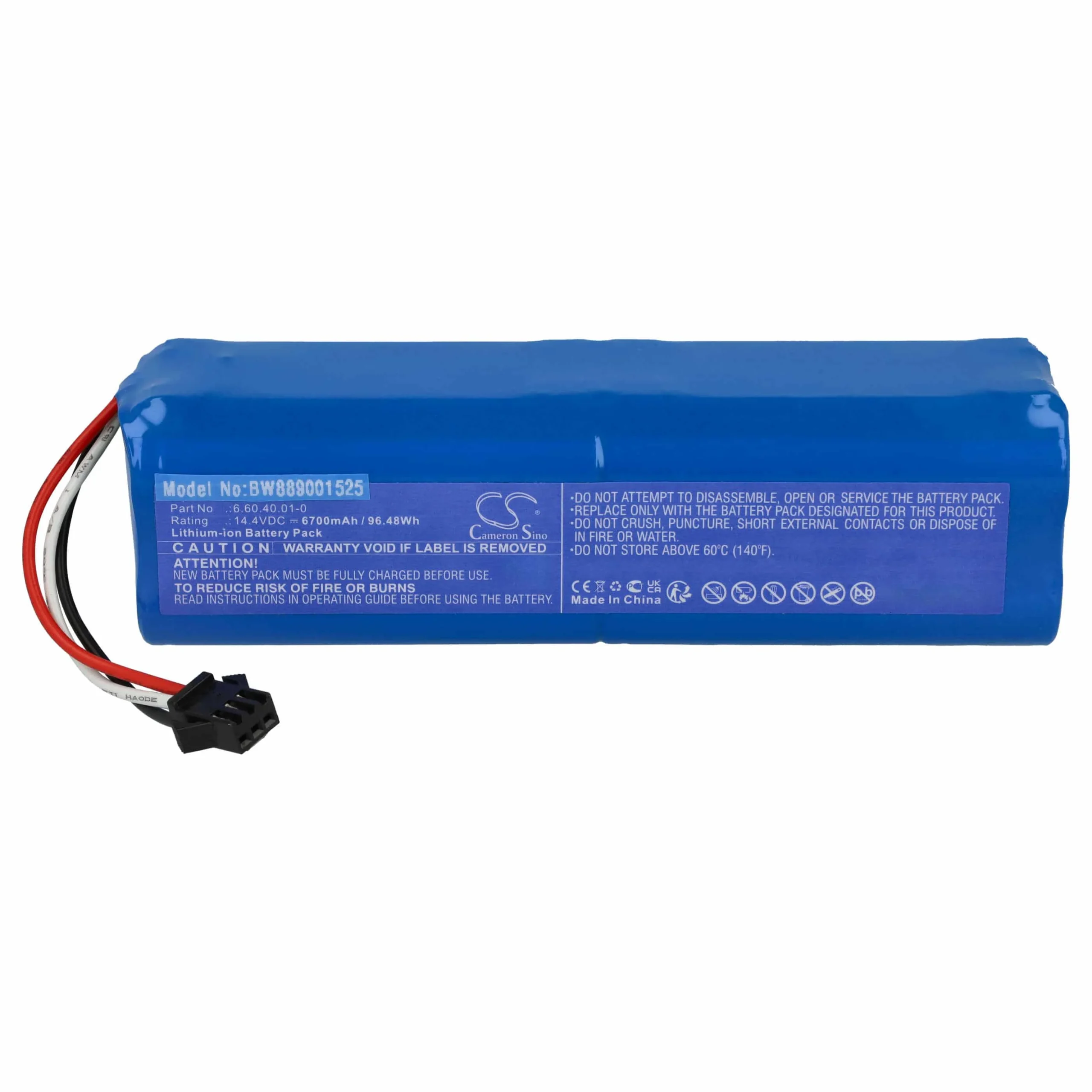 Batterie remplace BLAUPUNKT 6.60.40.01-0 pour robot aspirateur Blaupunkt - 6700mAh 14,4V Li-ion