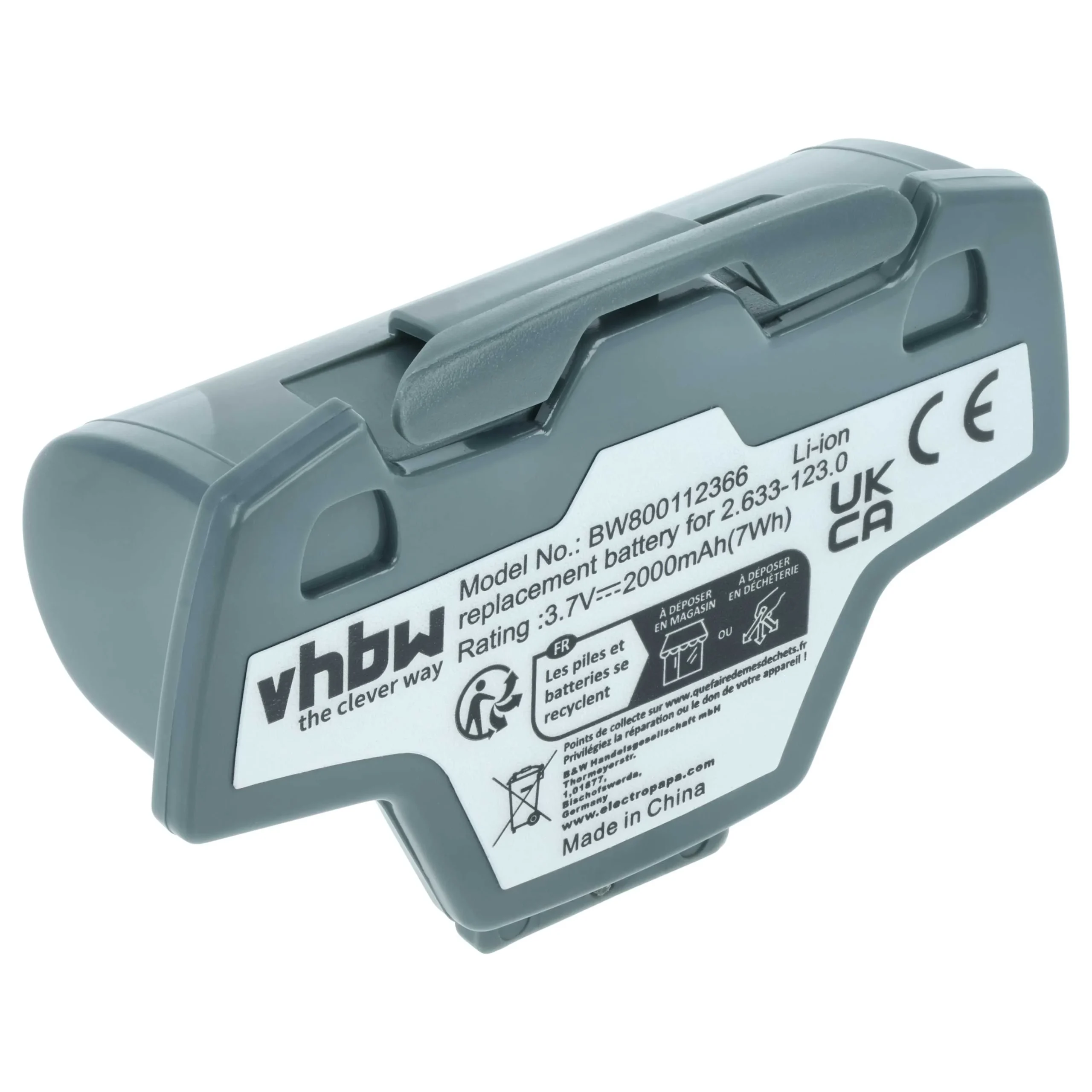 Batterie remplace Kärcher 4.633-083.0, 2.633-123.0 pour nettoyeur de vitres Kärcher - 2000mAh 3,7V Li-ion