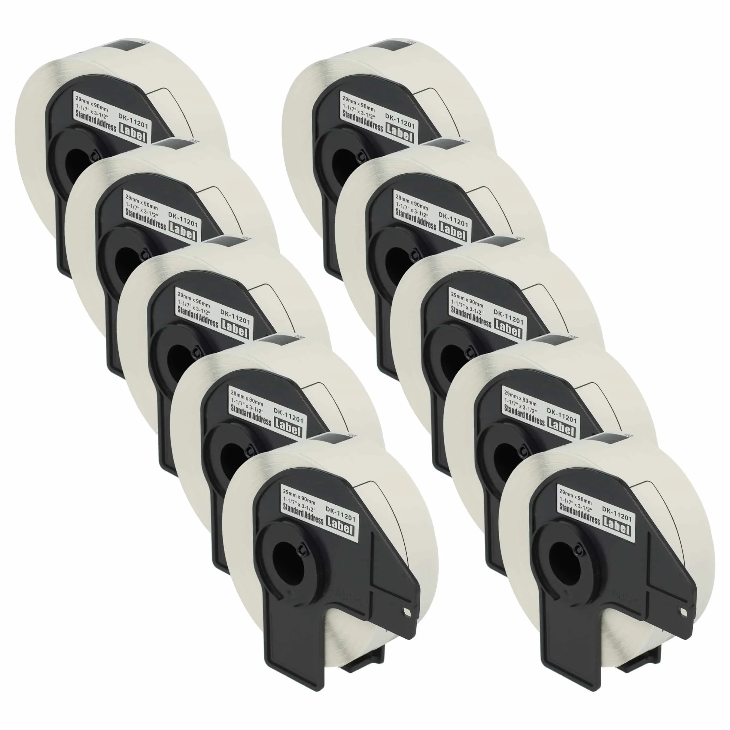10x Étiquette remplacent Brother DK-11201 pour imprimante étiqueteuse - 29mm x 90mm + support