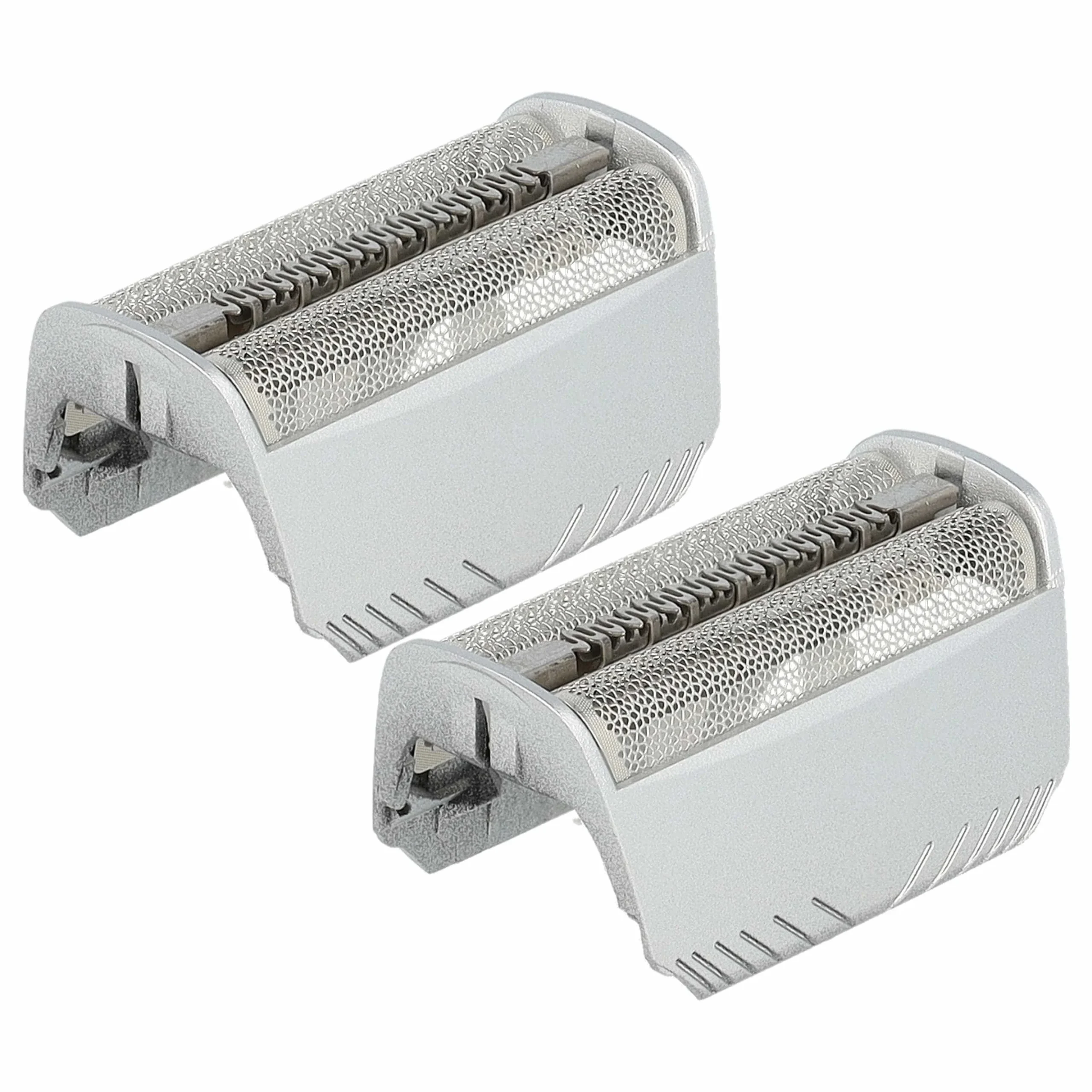 2x Grilles doubles remplace Braun 30B, 30B Mul, 30S pour rasoir Braun - avec cadre de tête, argenté