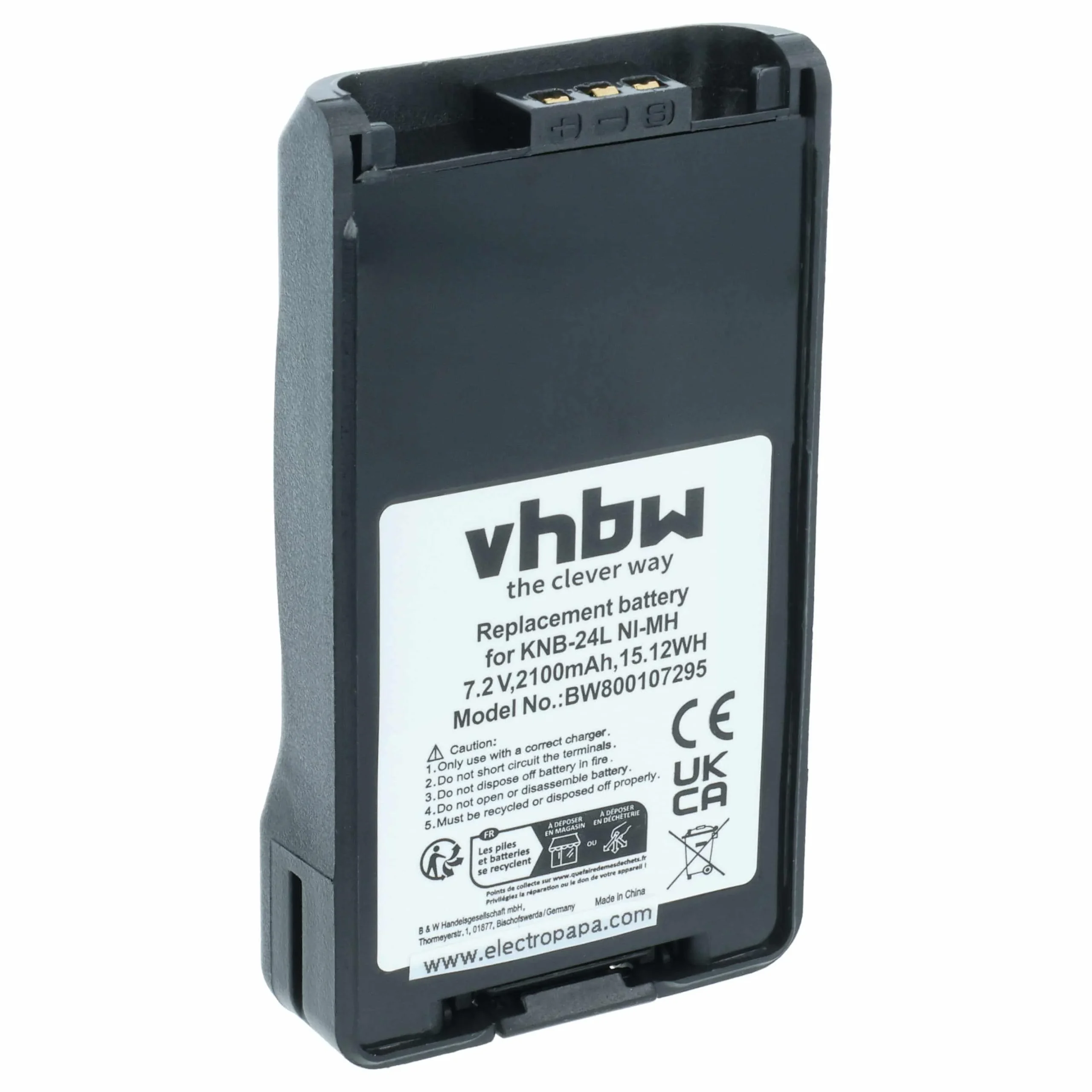 Batterie remplace Kenwood KNB-24L, KNB-24Li, KNB-24 pour radio talkie-walkie Kenwood- 2100mAh 7,2V NiMH