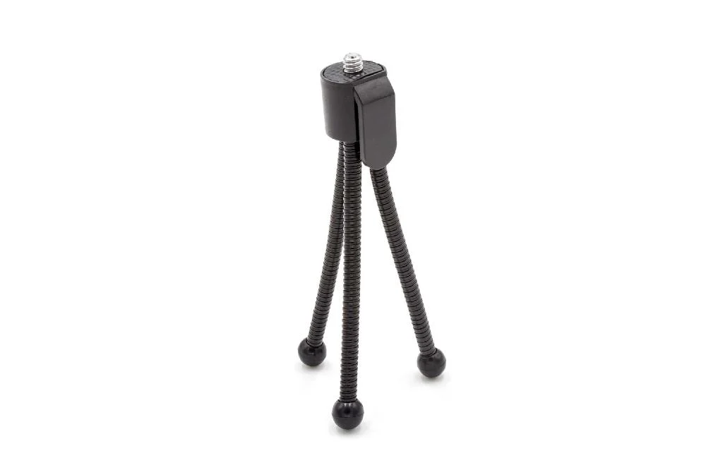 Mini trépied avec clip d'attache pour appareil photo, caméra - noir