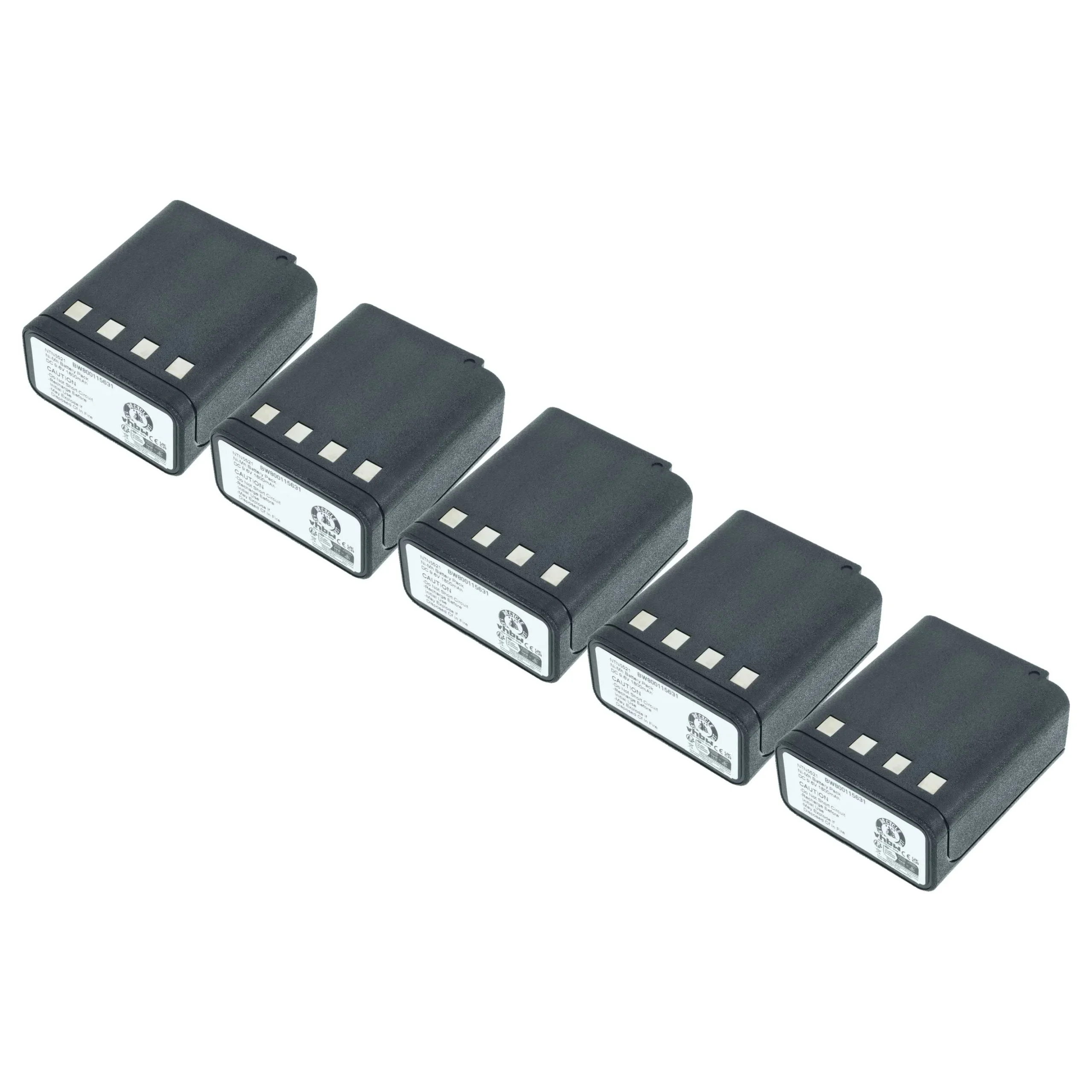 5x Batteries remplace Bullard BU32H1-A, BNH-5447TIC pour radio talkie-walkie Bullard- 1800mAh 9,6V NiMH