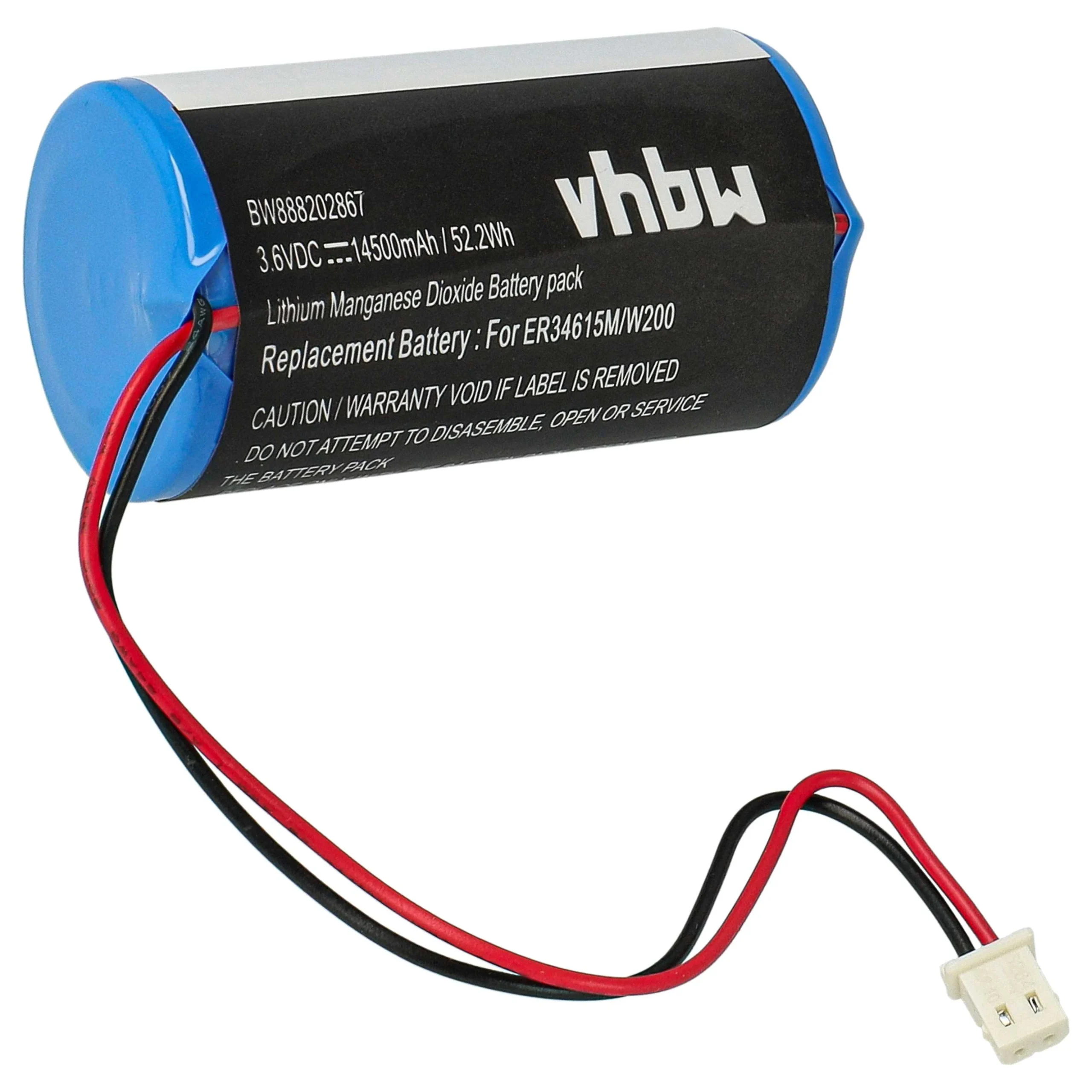 Pile remplace Visonic 0-9912-K, ER34615M, 88030498 pour centrale d'alarme Visonic - 14500mAh 3,6V Li-SOCl2