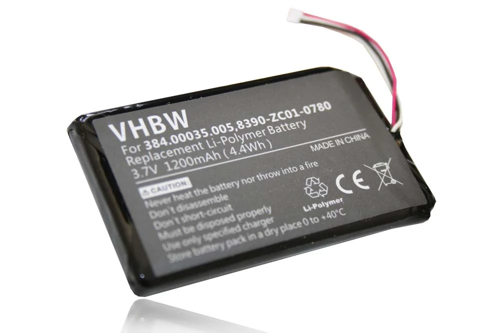 Batterie remplace Navigon 384.00035.005, 8390-ZC01-0780 pour navigation GPS Navigon - 1200mAh 3,7V Li-polymère