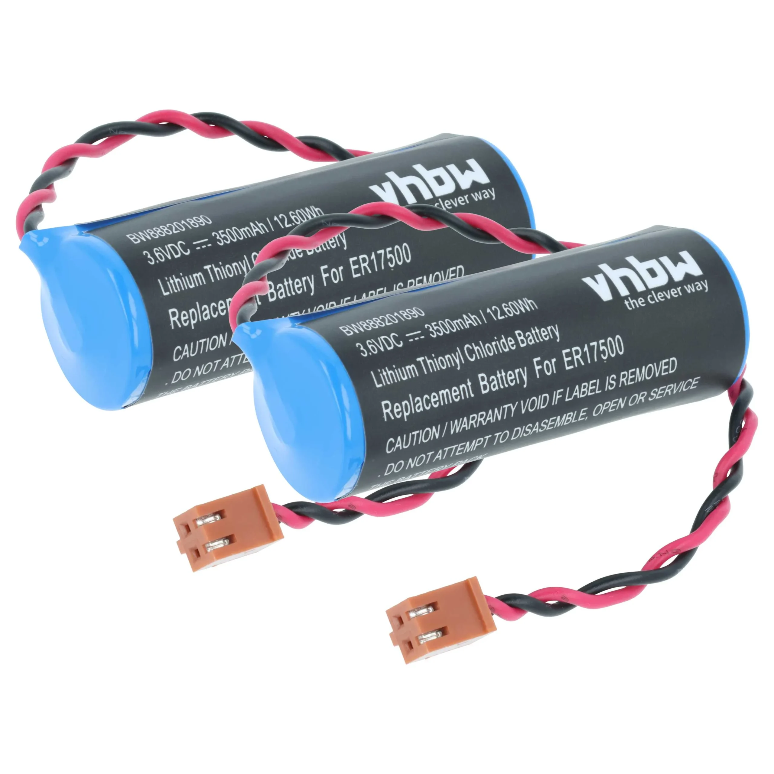 2x Piles remplace Omron CS1W-BAT01 pour unité de contrôle - 3500mAh 3,6V Li-SOCl2