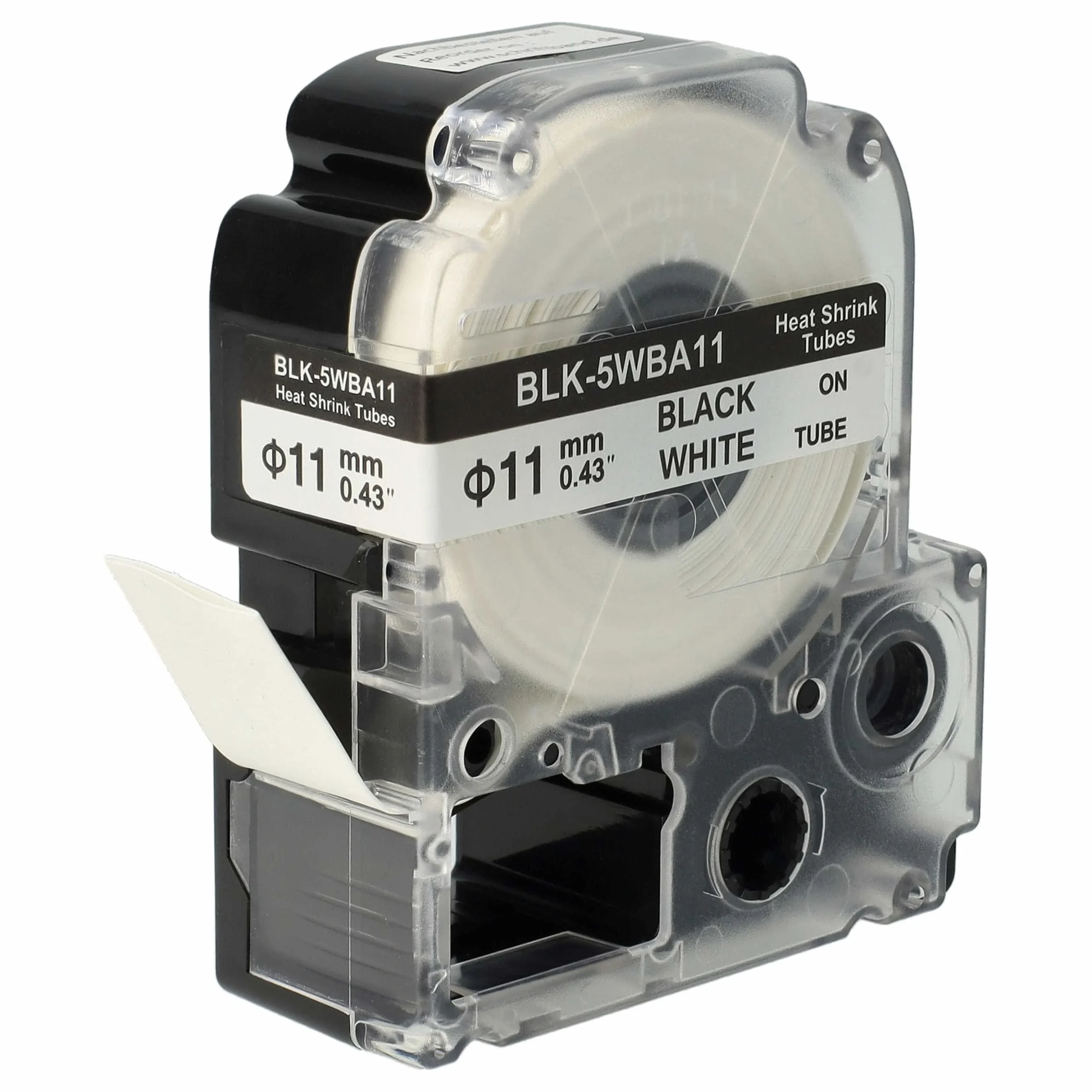 Cassette à ruban remplace Epson LK-6WBA11 - lettrage Noir ruban Blanc, plastique, thermorétractable, 11 mm