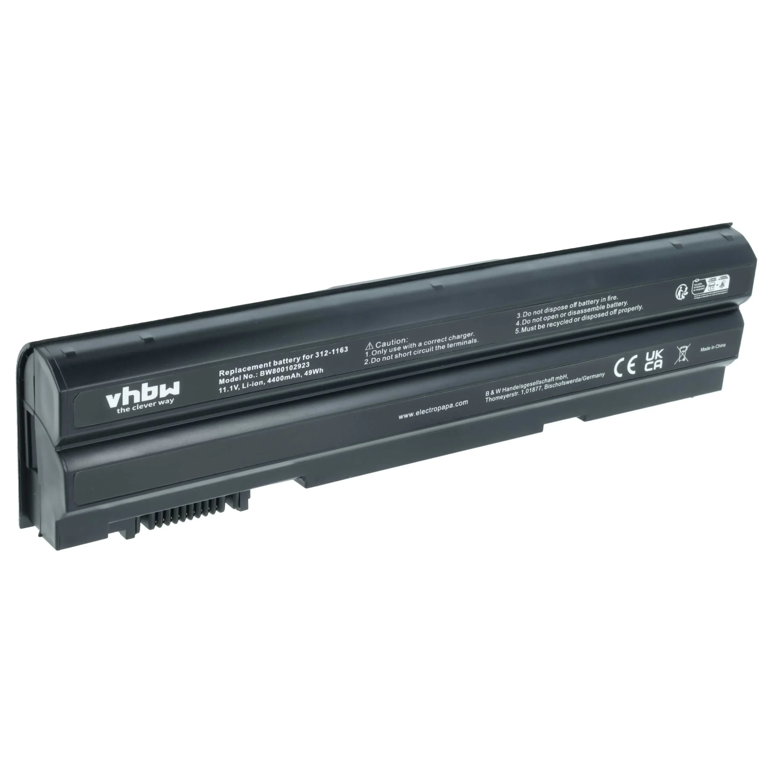 Batterie remplace Dell 2P2MJ, 04NW9, 0DTG0V, 05G67C pour ordinateur portable Dell- 4400mAh 11,1V Li-ion, noir