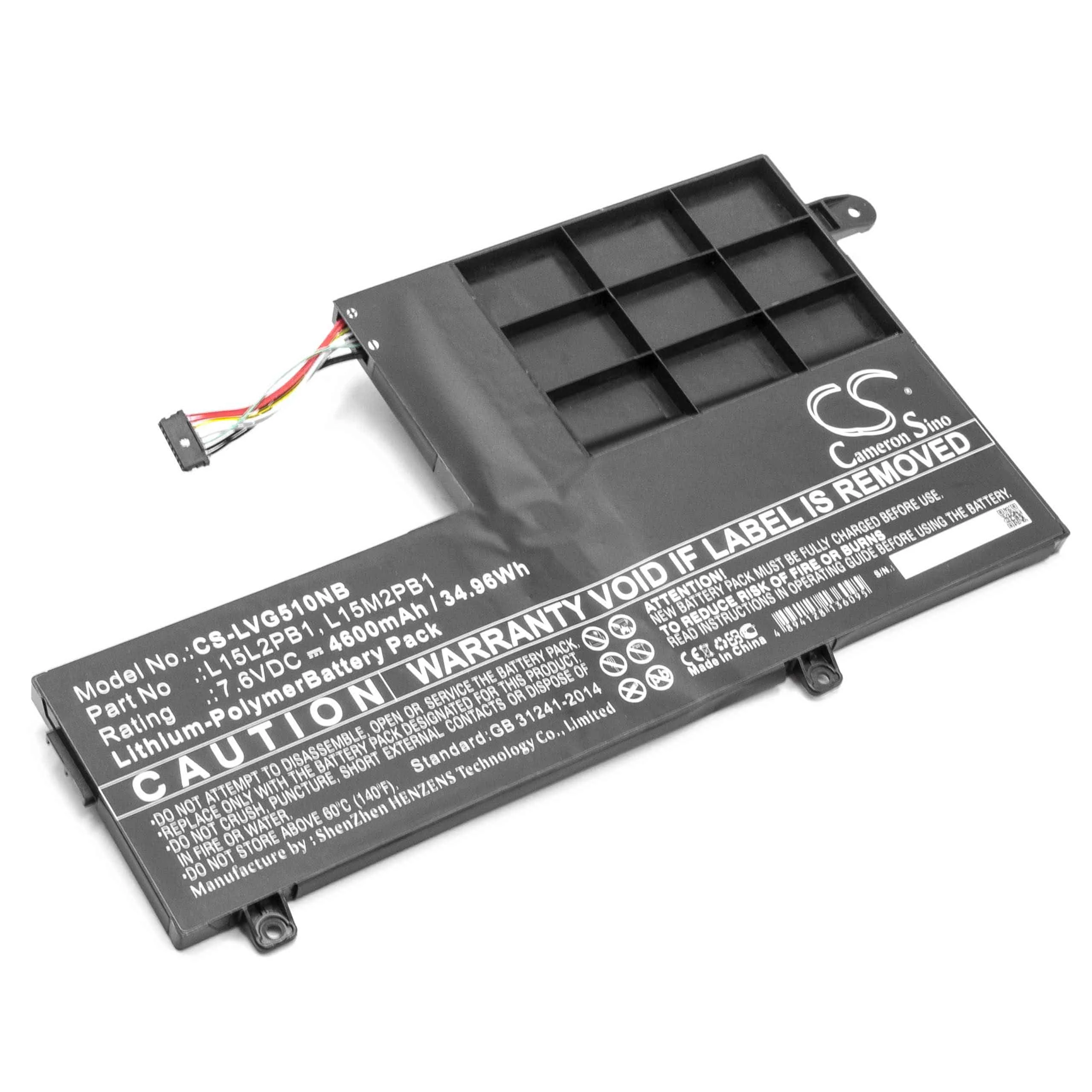 Batterie remplace Lenovo 5B10K84491 pour ordinateur portable Lenovo- 4600mAh 7,6V Li-polymère, noir