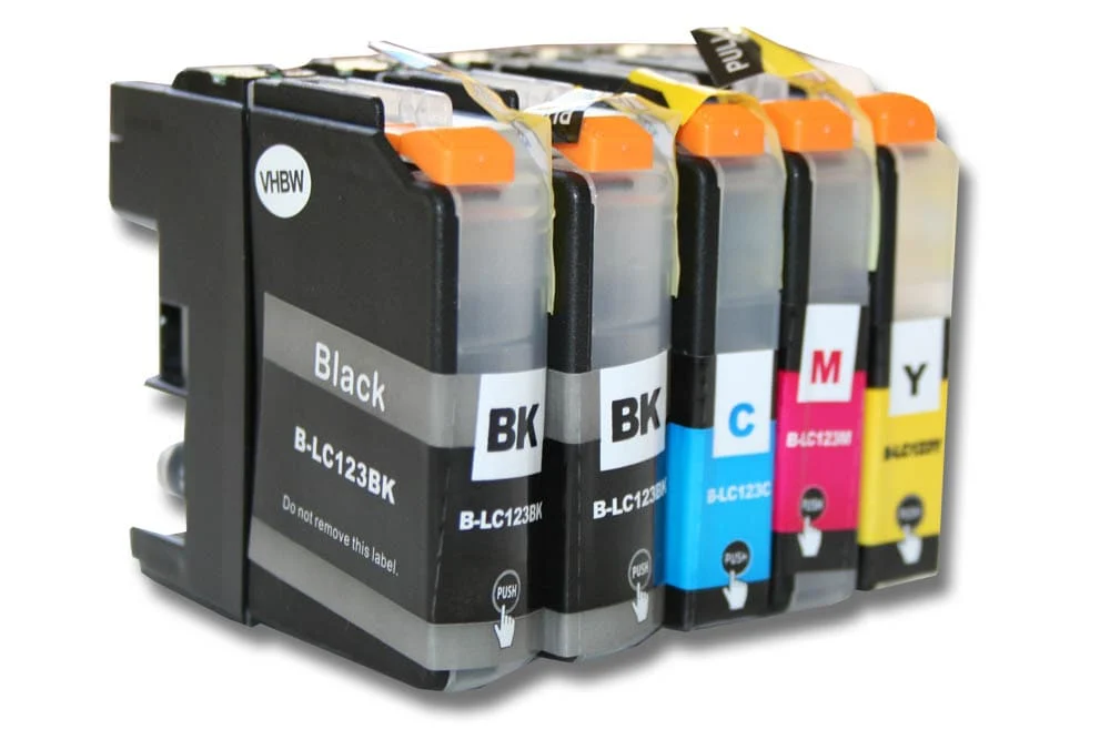 5x Cartouches remplace Brother LC123, LC123C, LC123BK, LC123Y, LC123M pour imprimante - multicouleurs