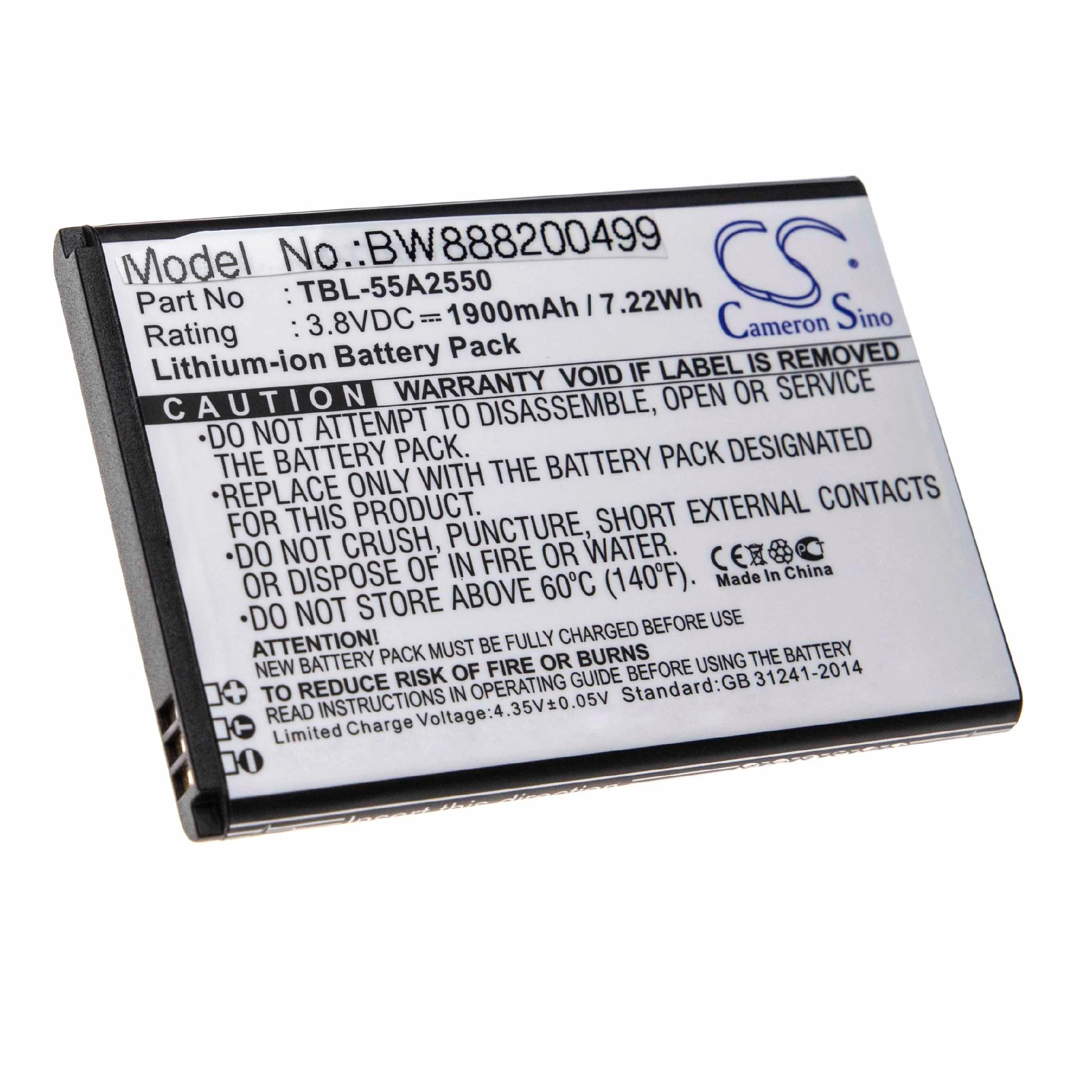 Batterie remplace TP-Link TBL-55A2550 routeur modem - 1900mAh 3,8V Li-ion