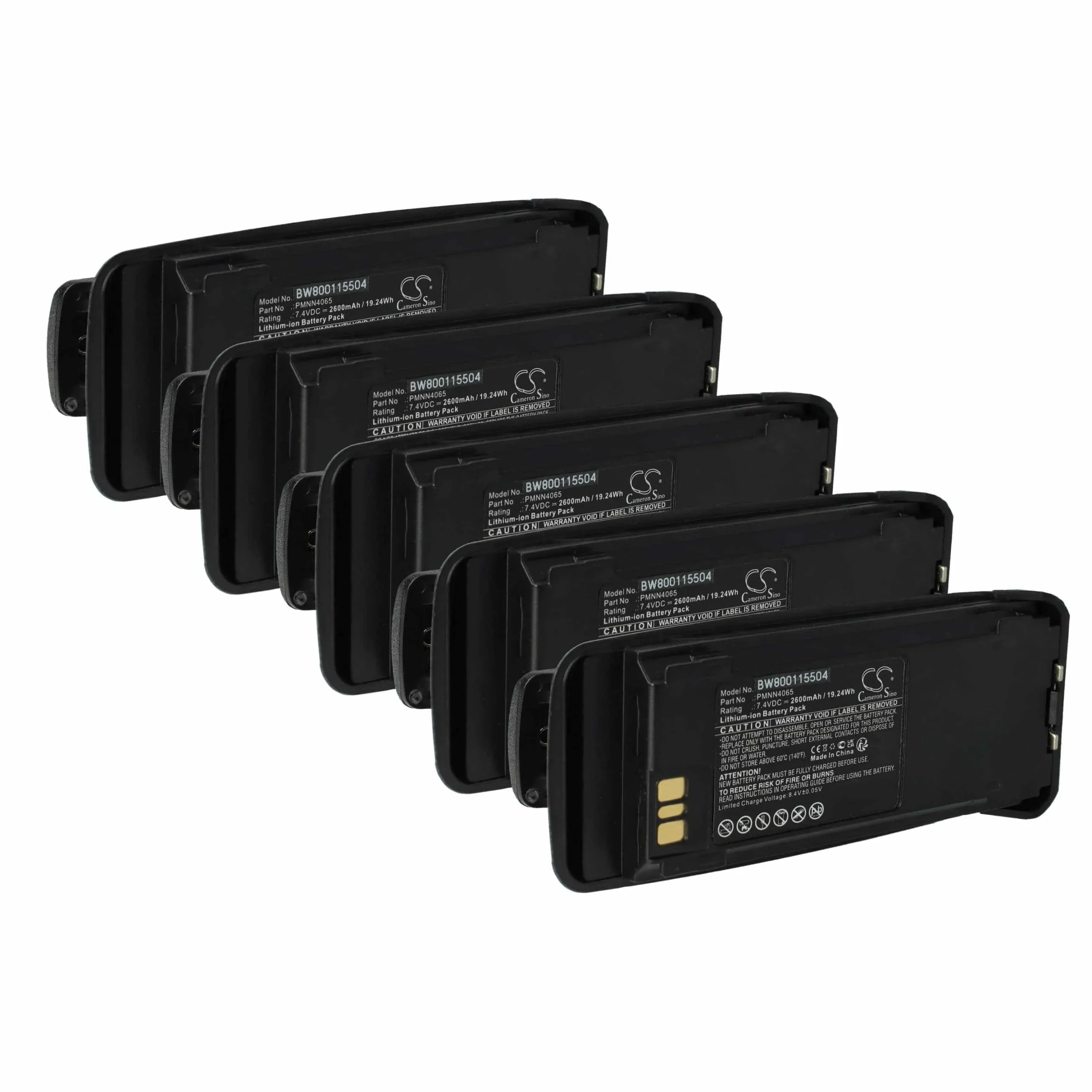 5x Batteries remplace Motorola NNTN4066, NNTN4077 pour radio talkie-walkie Motorola- 2600mAh 7,4V Li-ion