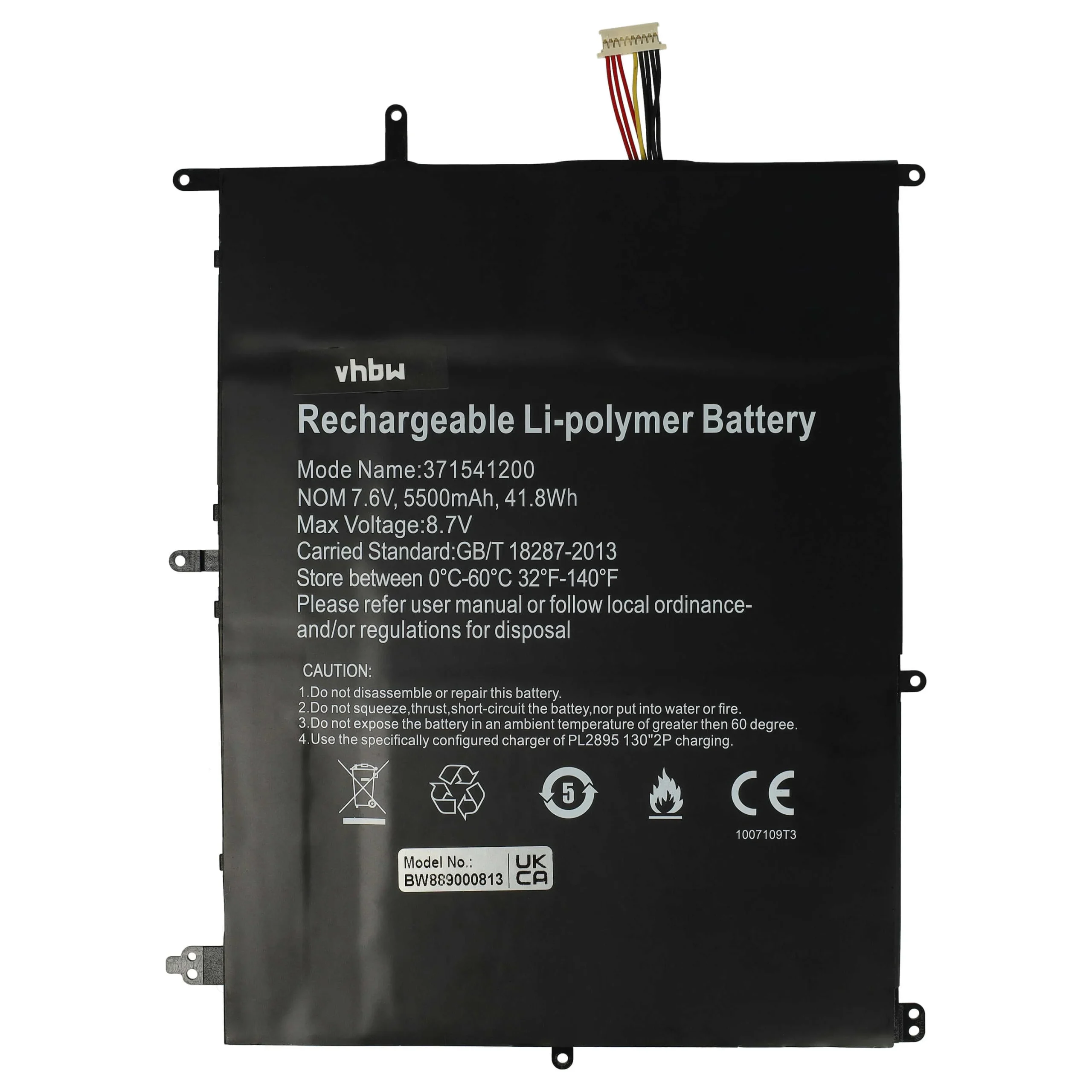 Batterie remplace Trekstor A146, HW-371541200 pour ordinateur portable Trekstor- 5500mAh 7,6V Li-polymère