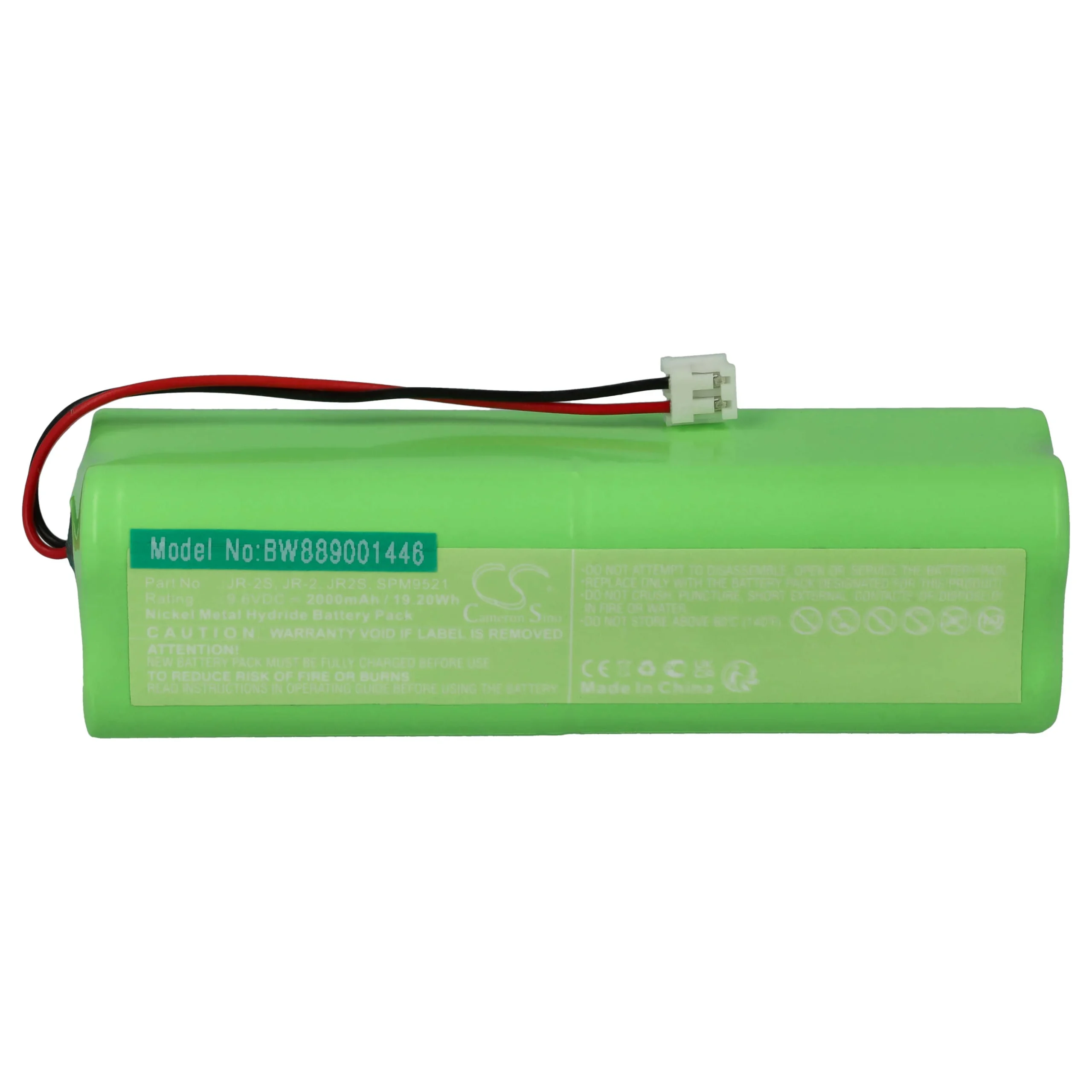 Batterie remplace Spektrum JR-2, JR-2S, JR-A, JR2, JR2S pour manette de drone Spektrum - 2000mAh 9,6V NiMH