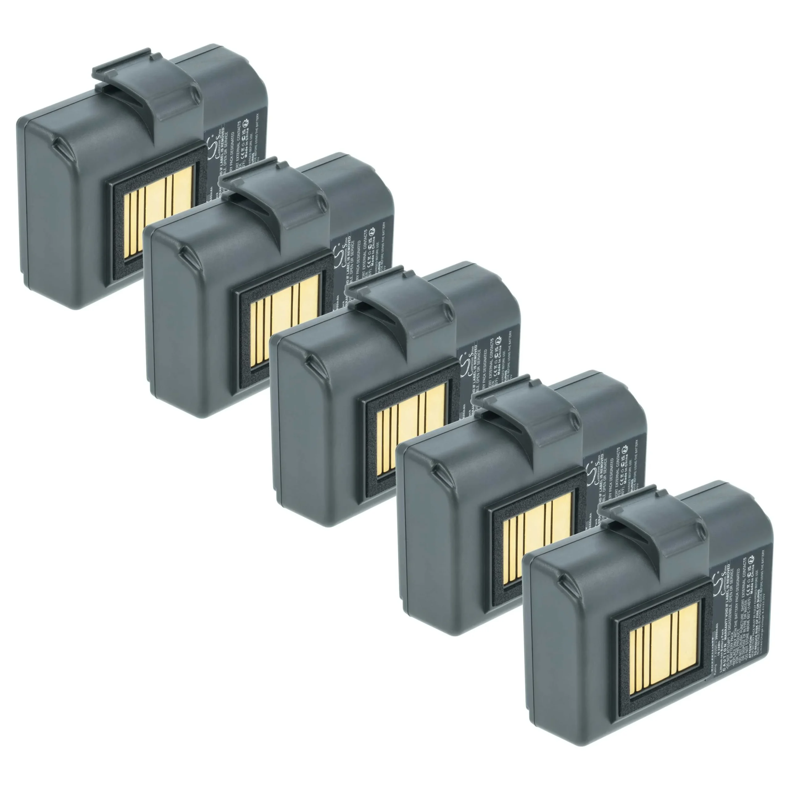 5x Batteries remplace Zebra AT16004, BTRY-MPP-34MA1-01 pour imprimante Zebra - 2600mAh 7,4V Li-ion