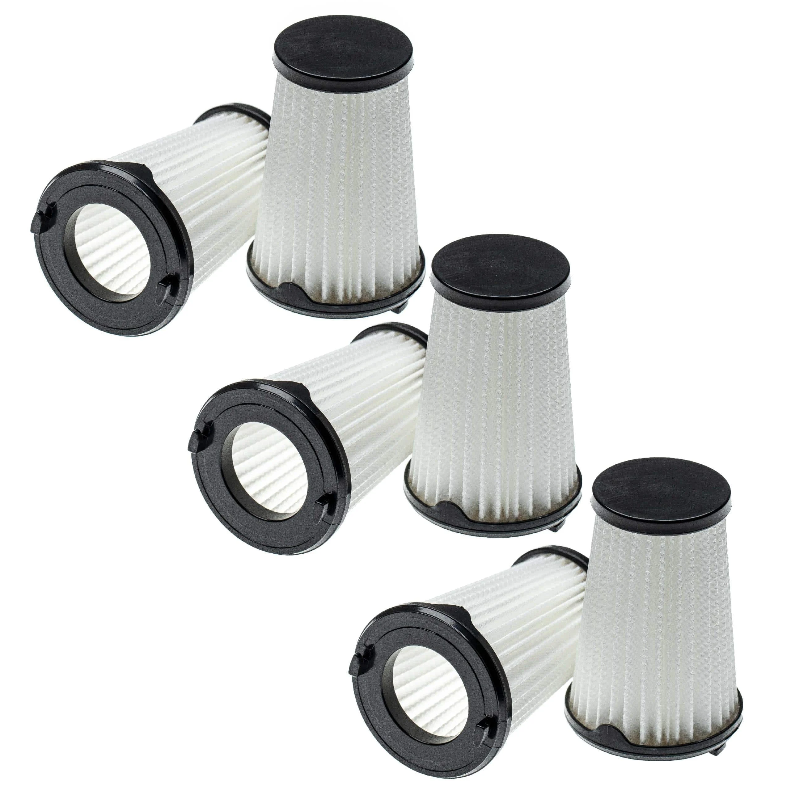 6x Filtre remplace AEG 9001683755, 90094073100 pour aspirateur Electrolux - filtre à lamelles, noir / blanc