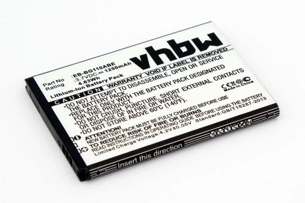 Batterie remplace Samsung EB-BG110ABE téléphone portable Samsung - 1250mAh 3,7V Li-ion