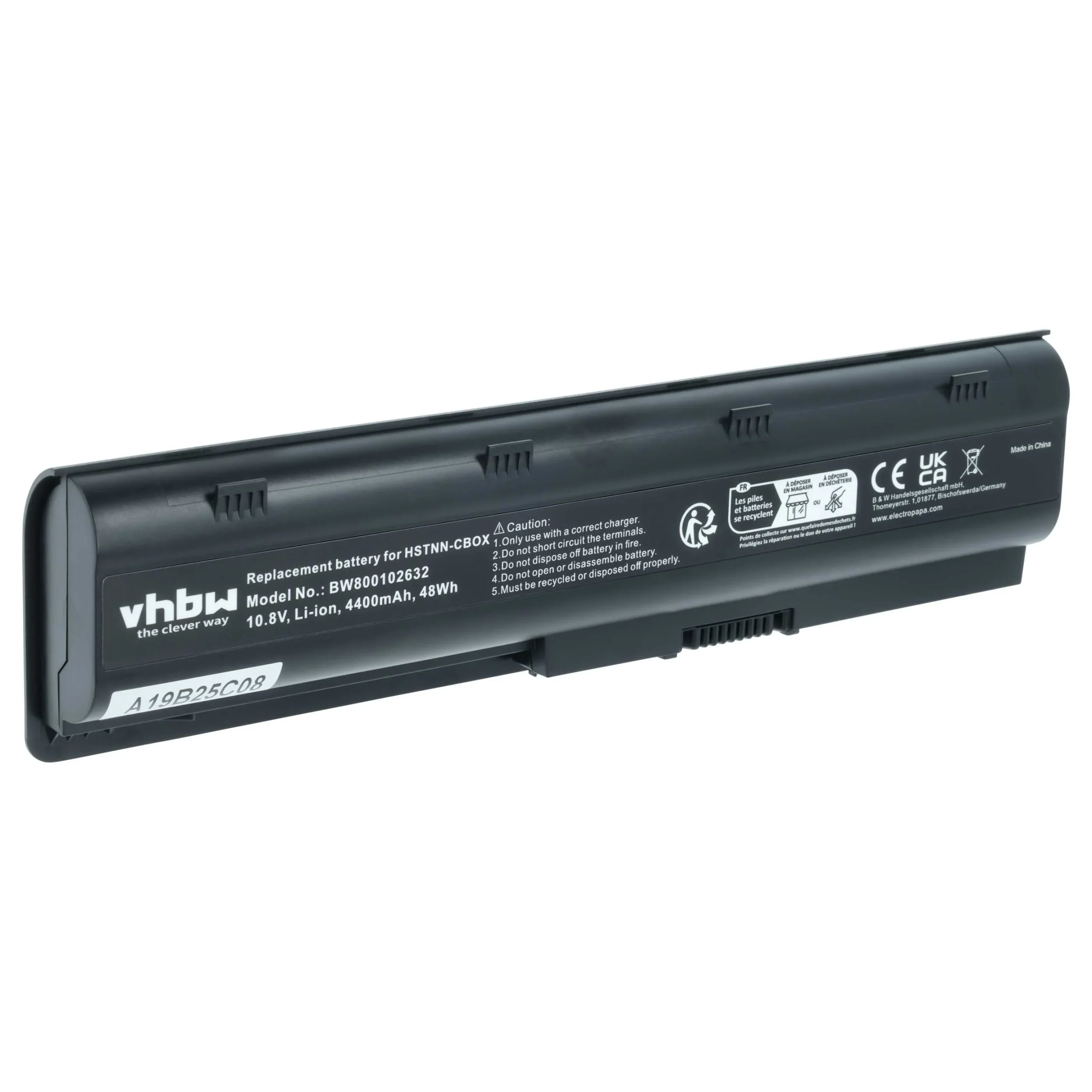 Batterie remplace HP 586006-321, 586006-361 pour ordinateur portable HP- 4400mAh 10,8V Li-ion, noir
