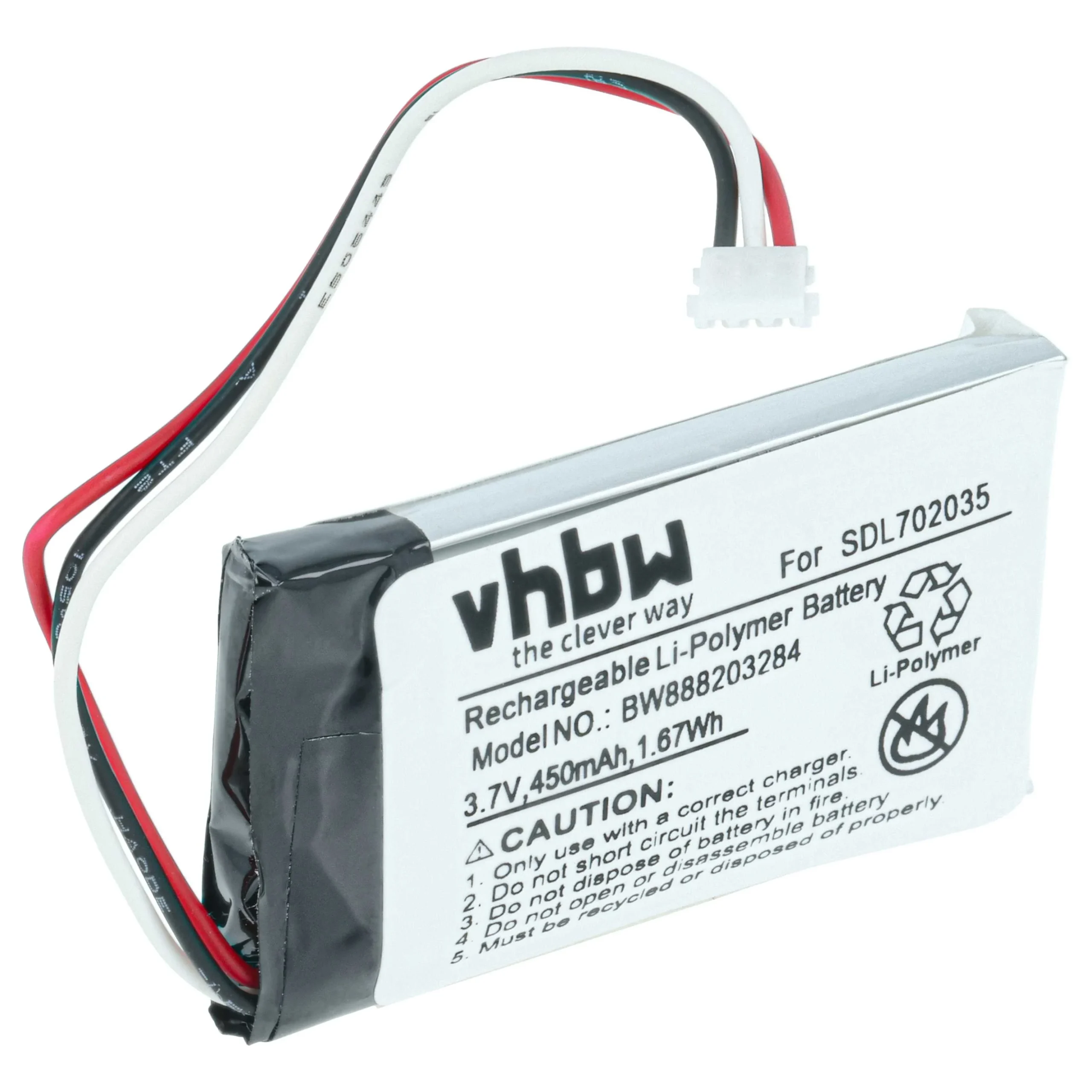 Batterie remplace Flir SDL702035, LF602035-02 caméra infrarouge - 450mAh 3,7V Li-polymère