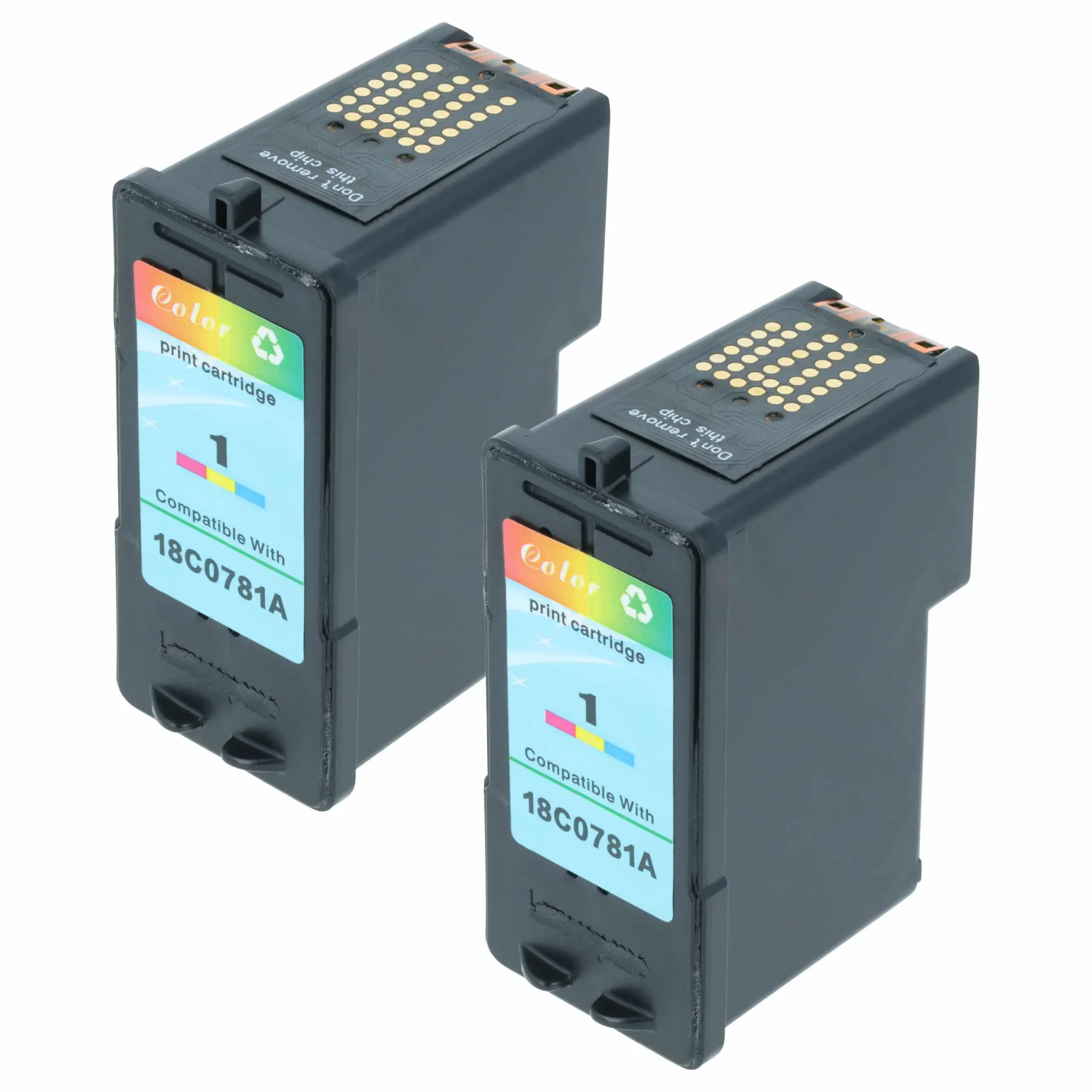 2x Cartouches remplace Lexmark Nr. 1, 18CX781E, 18C0781E pour imprimante - CMY