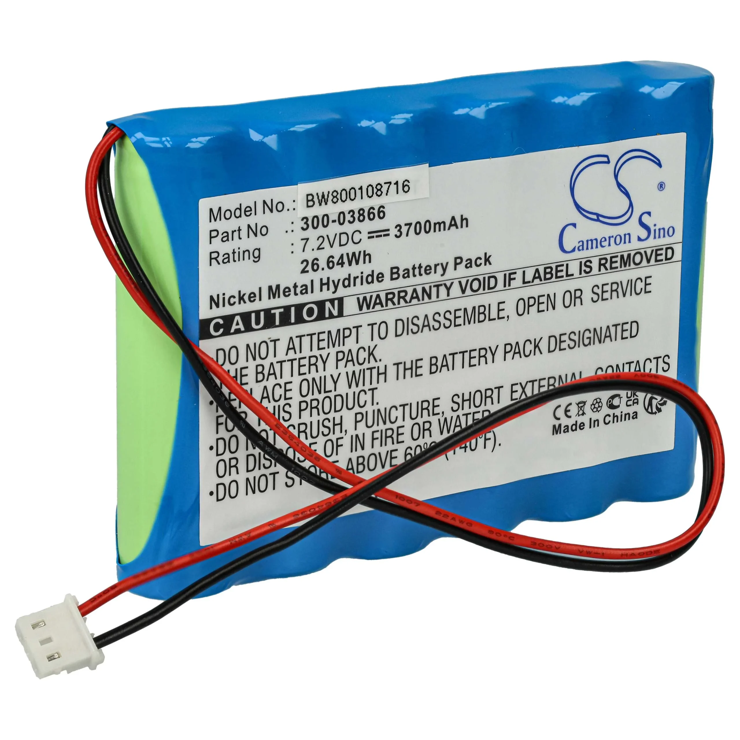 Batterie remplace 300-03866 pour centrale d'alarme Honeywell - 3700mAh 7,2V NiMH