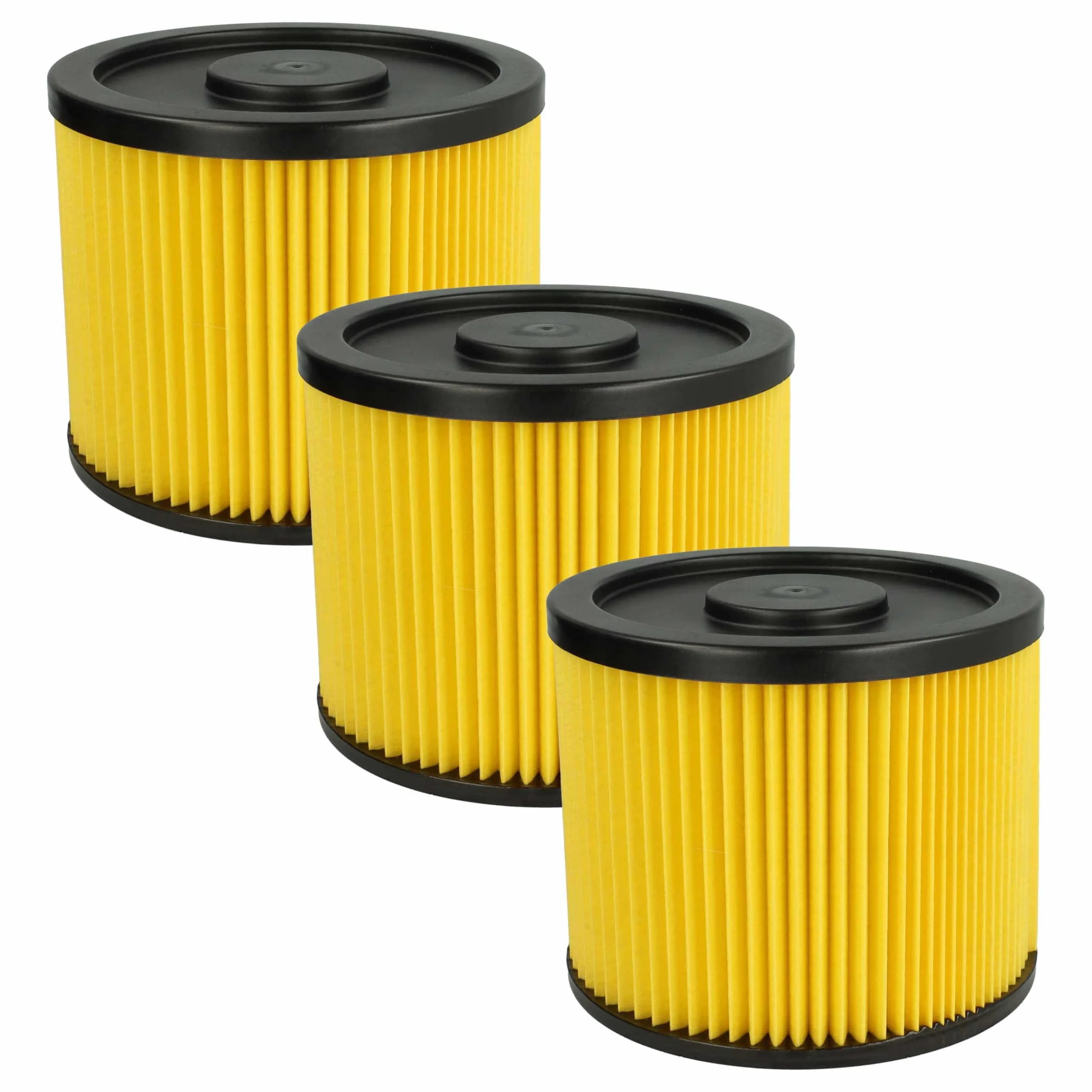 3x Filtre remplace Einhell 23.511.10, 2351110 pour aspirateur Basic - filtre plissé, jaune