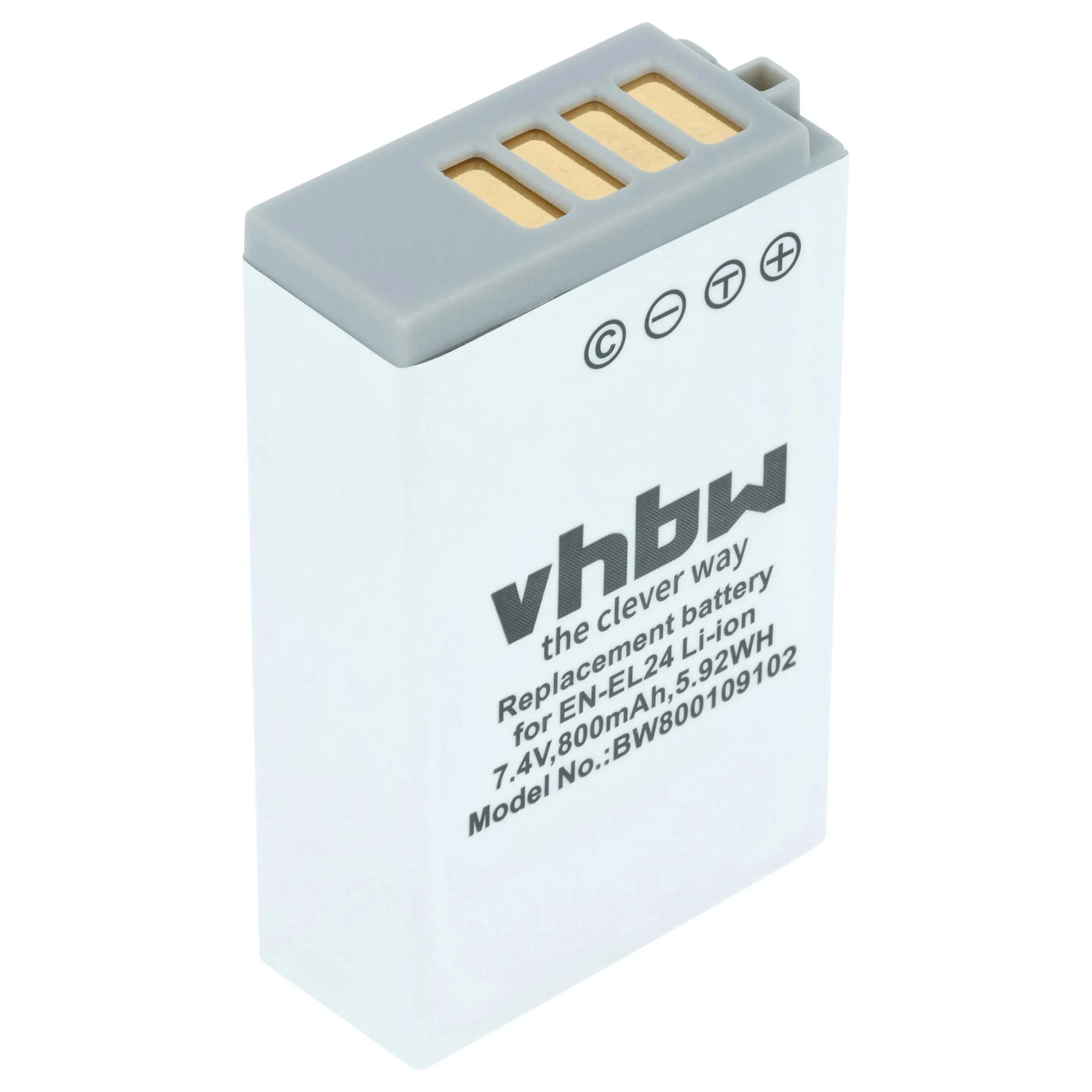 Batterie remplace Nikon VFB11901, EN-EL24 pour appareil photo Nikon- 800mAh 7,2V Li-ion